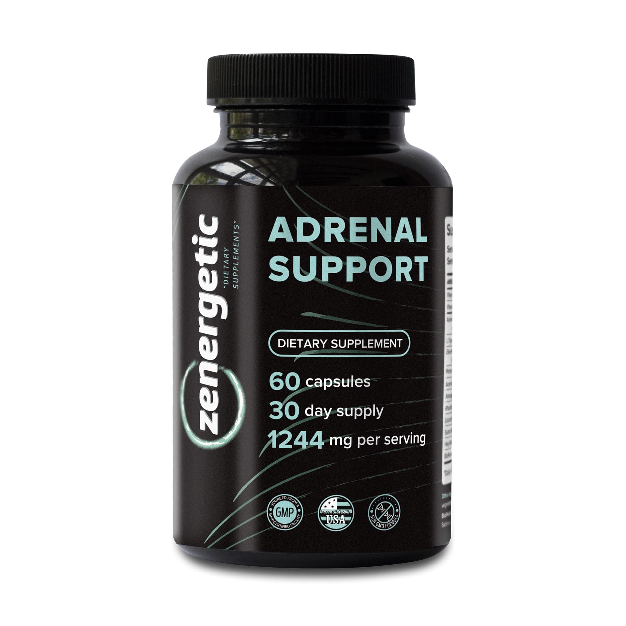Adrenal Support Supplements │ Cortisol Manager, Calm Support, Mood & Energy Support, with Ashwagandha, L-Tyrosine, Rhodiola Rosea & Holy Basil │ 60 Pills Non GMO