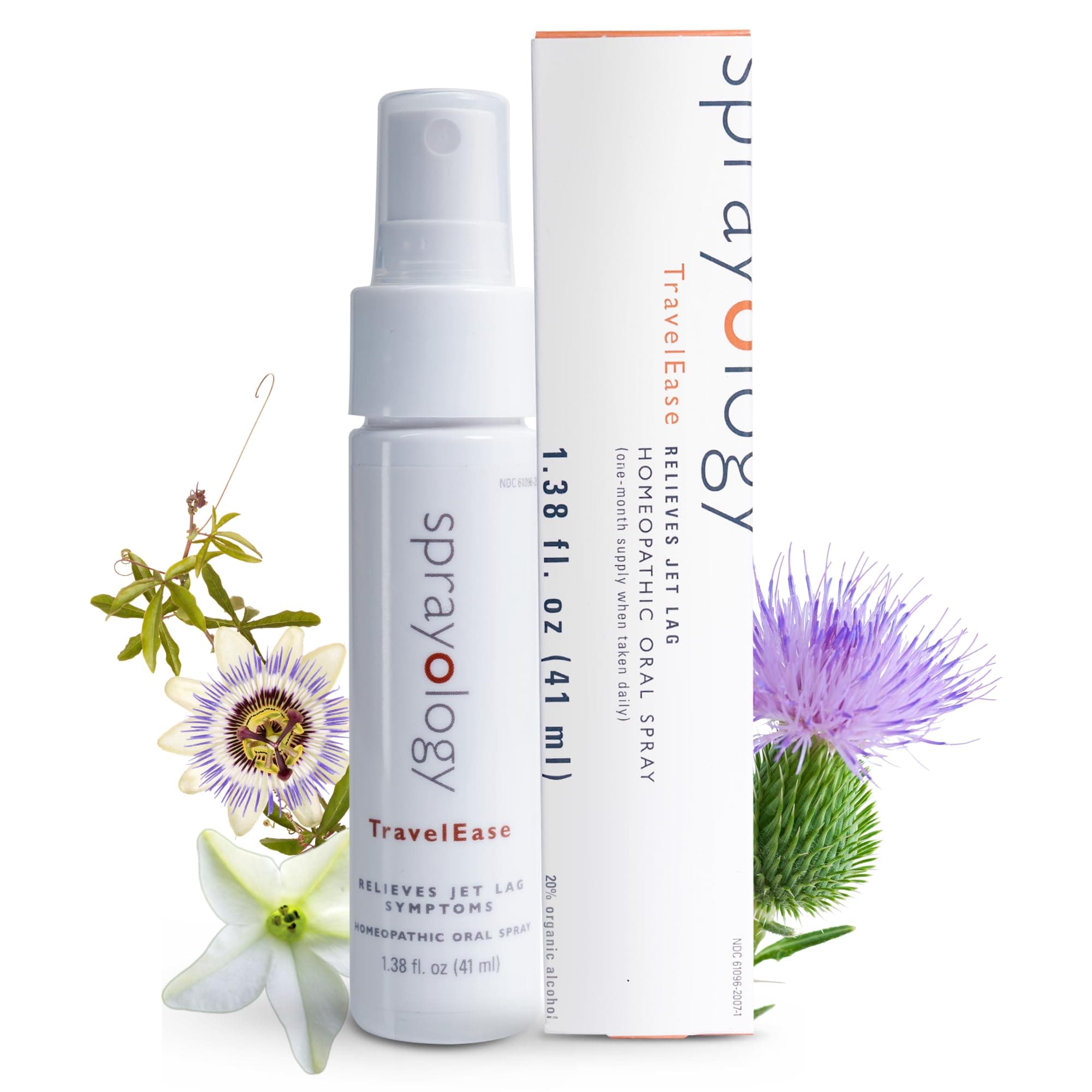 Sprayology TravelEase | Homeopathic Jet Lag Relief Spray | Eases Tiredness, Sleeplessness, Disorientation & Dehydration | Oral Spray with Nux Vomica, Passionflower & Milk Thistle (1.38 fl oz)