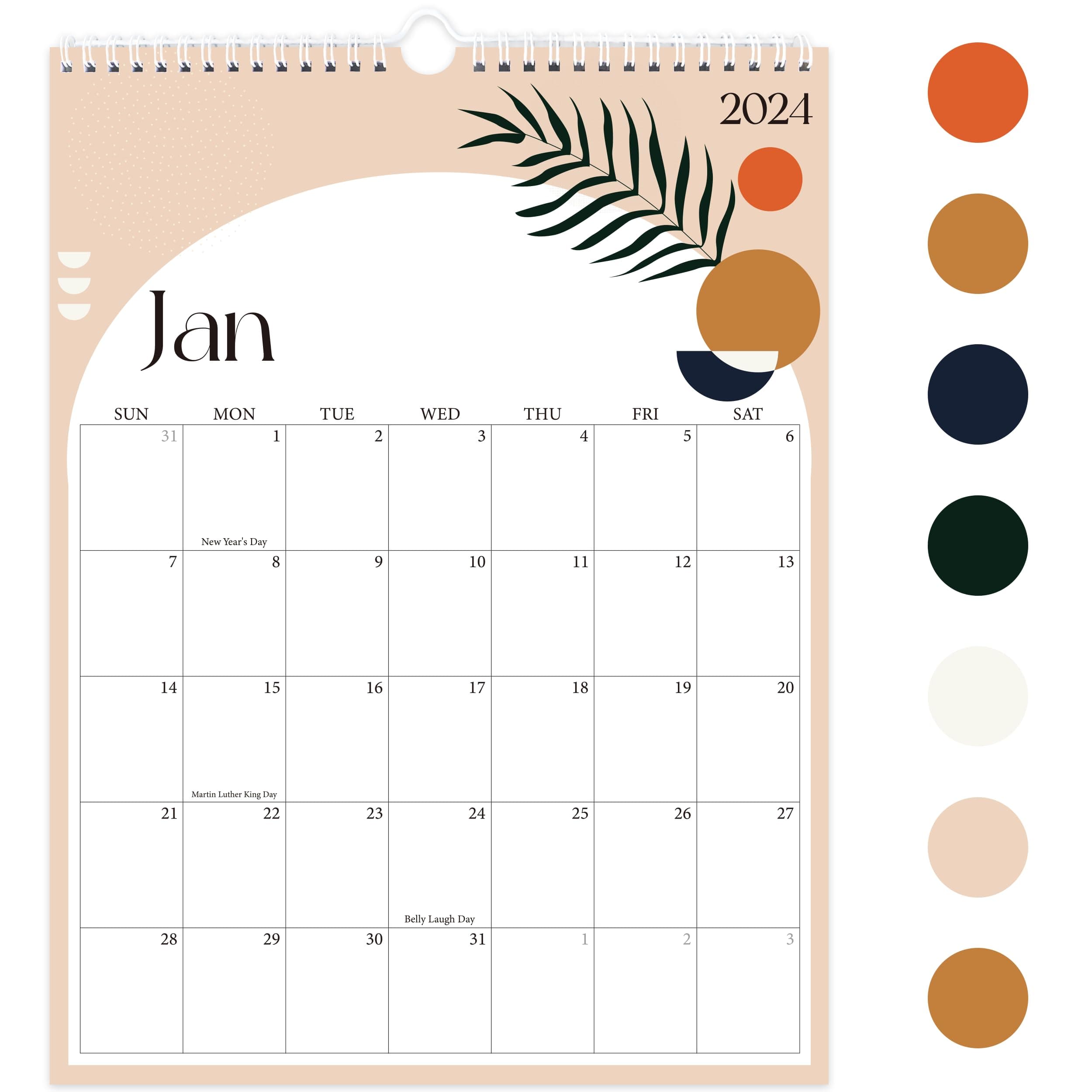 Calendar 2024-2025 Wall Calendar.Jan 2024-June 2025.18months Monthly Calendar 14x11.5 Large Aesthetic Calendar with Large Daily Blocks for Easy Planning