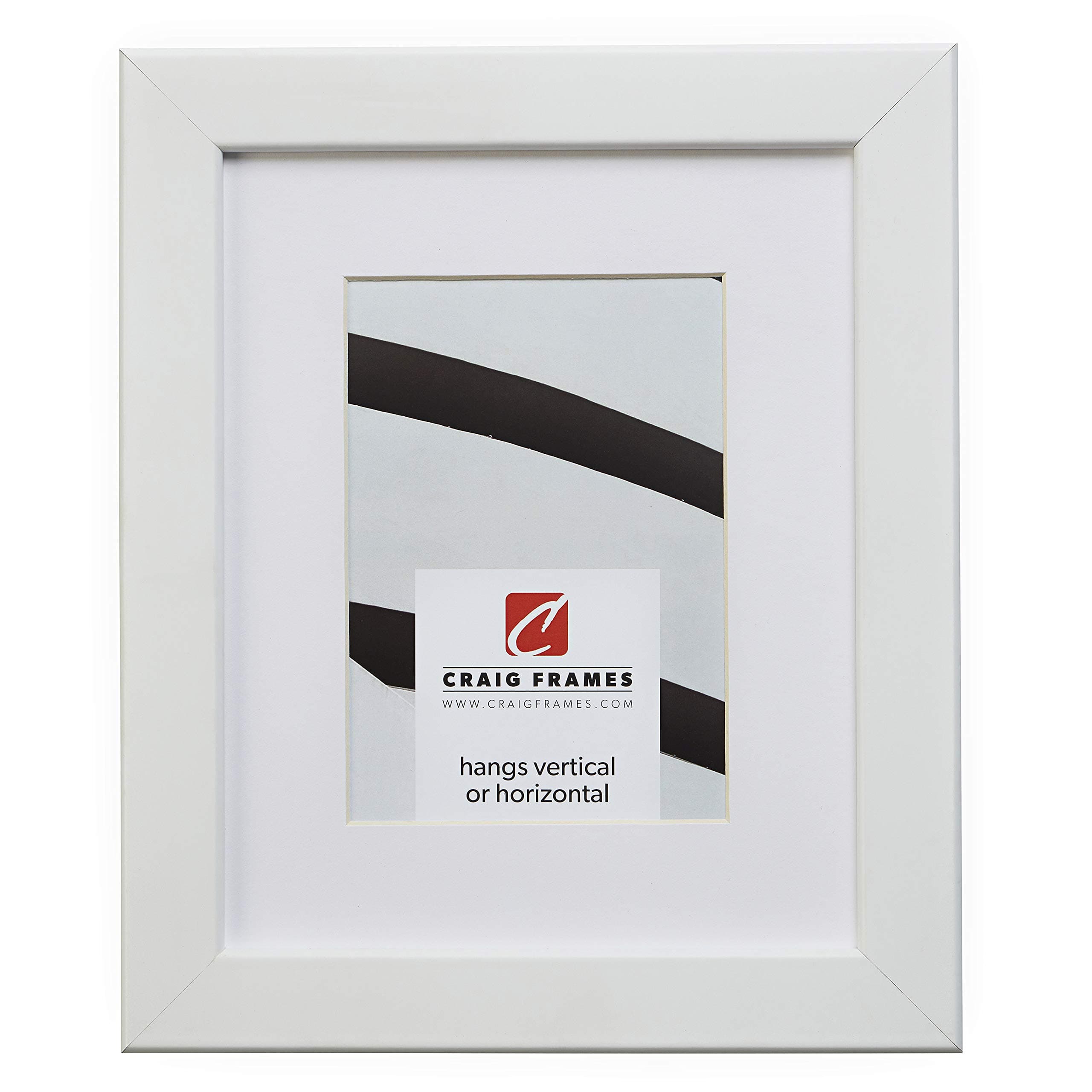 Craig Frames26267 20 x 24 Inch White Satin Picture Frame Matted to Display a 16 x 20 Inch Photo