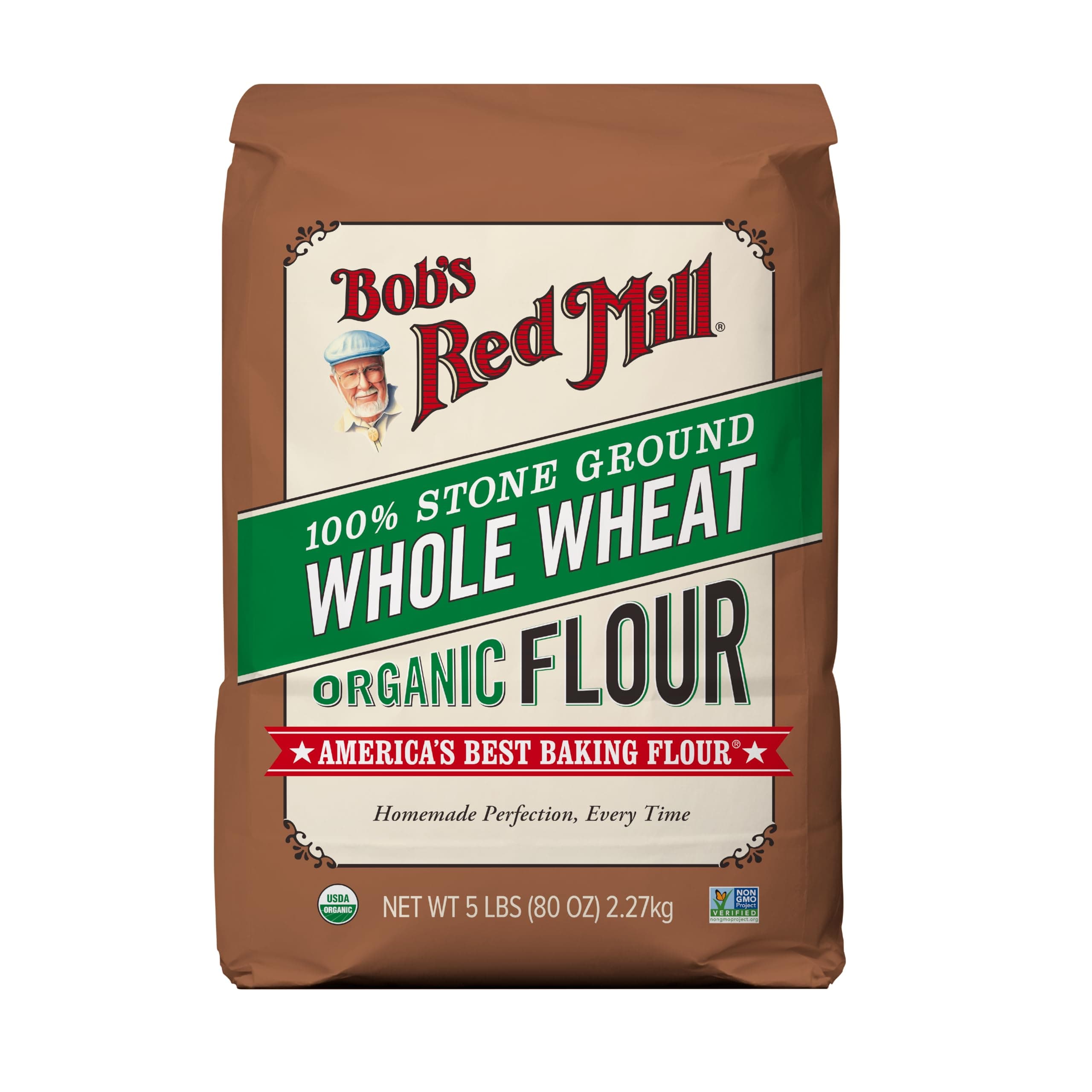Bob's Red Mill Organic Whole Wheat Flour 5 LBS (Pack of 1)