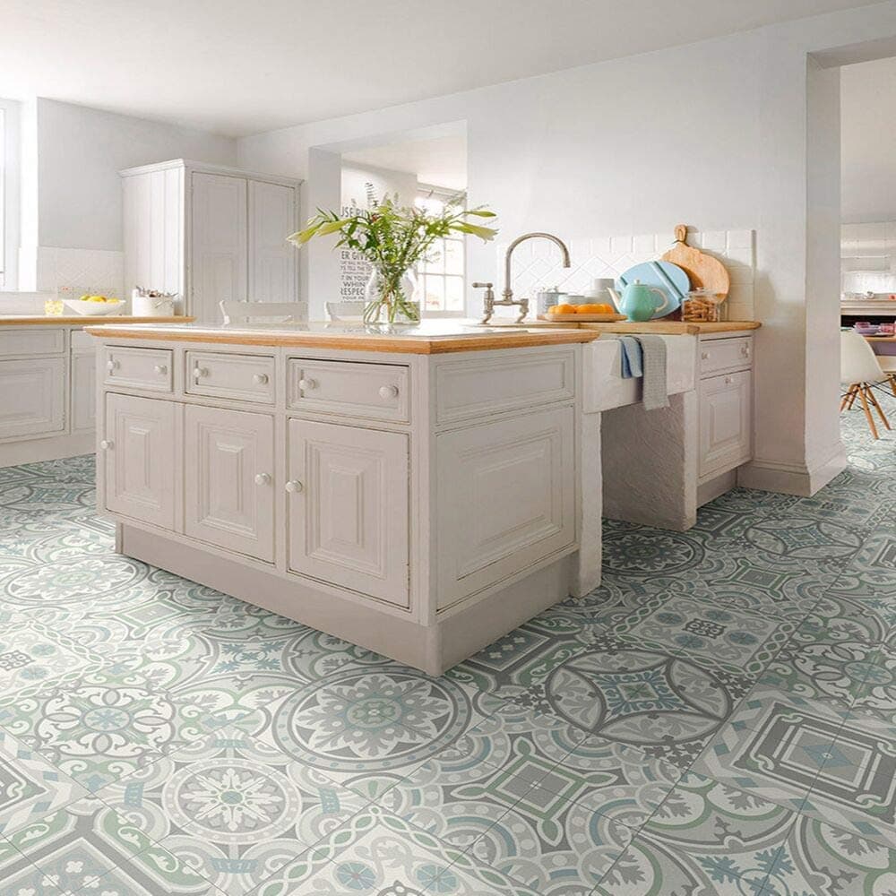 Moroccan Tile Effect Cushion Vinyl Flooring Sheet Lino Roll Safi 06 - (1.5m x 2m)