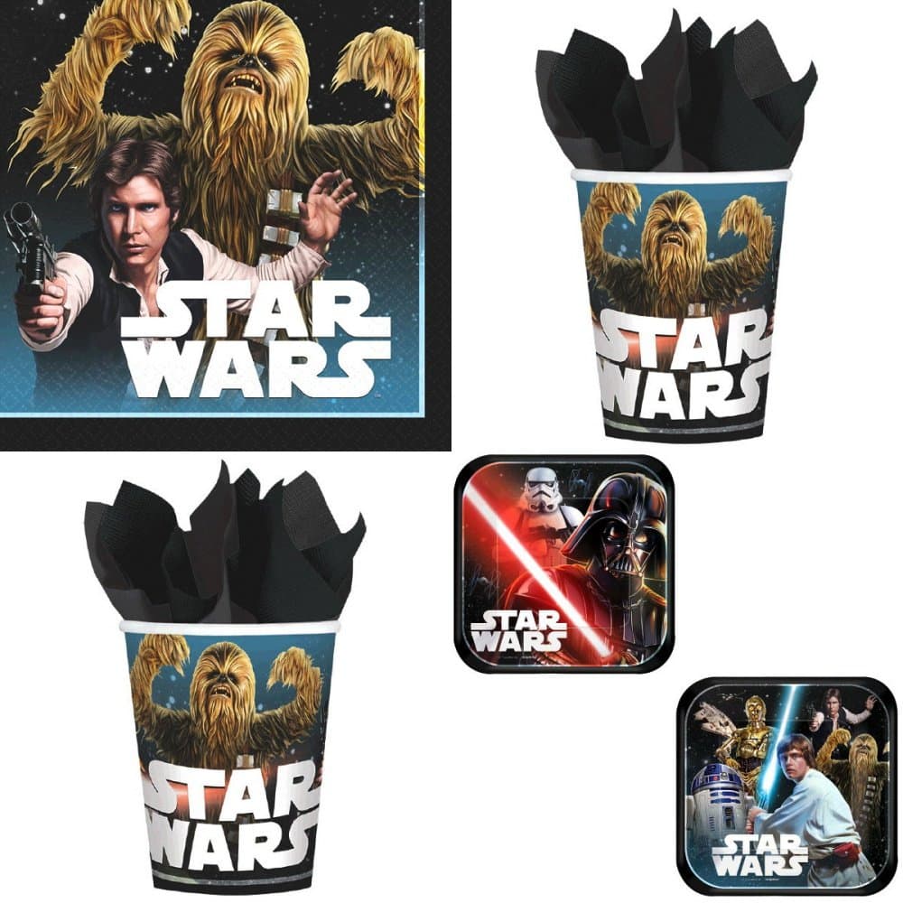 Star Wars Classic Birthday Party Supplies Bundle Pack for 16 Guests