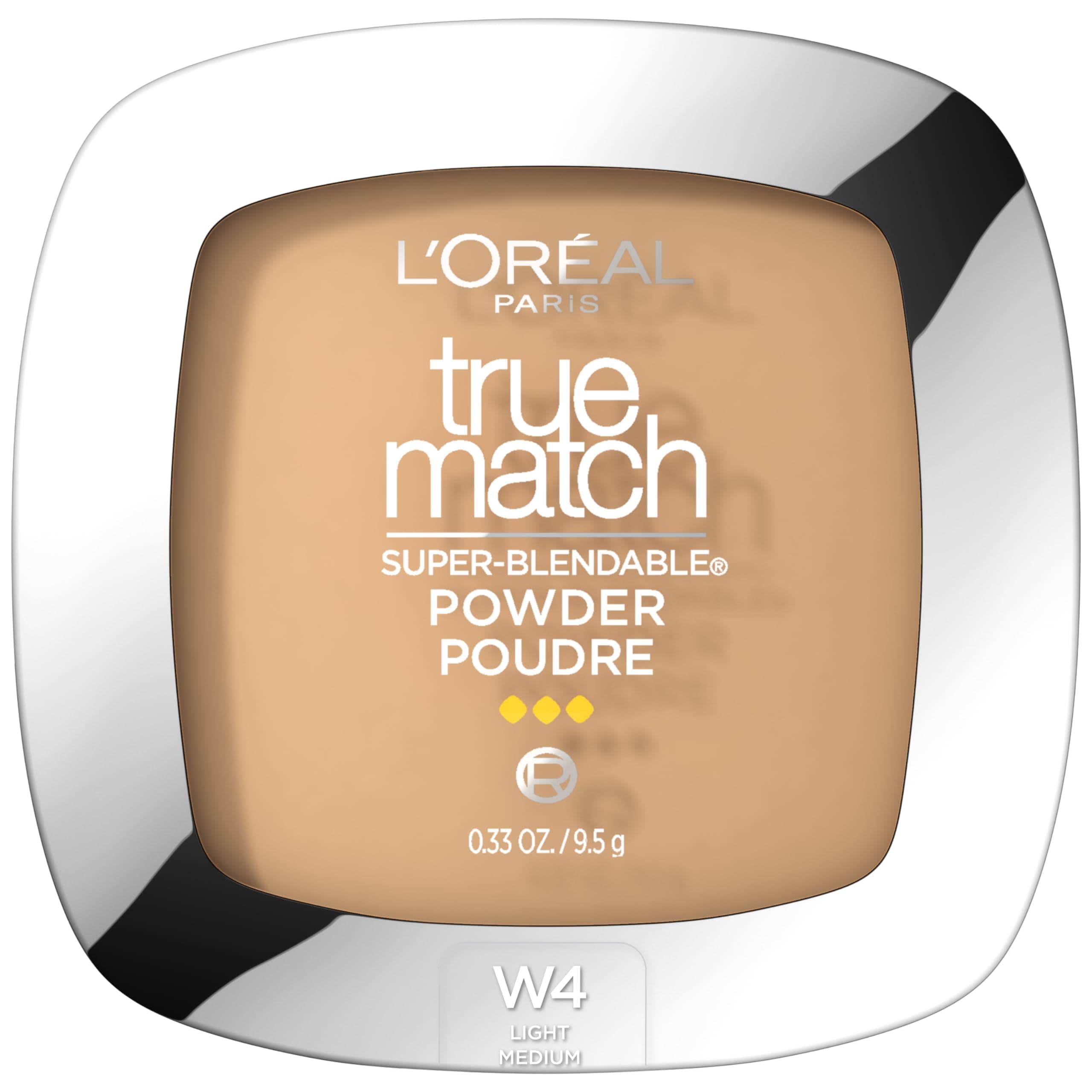 L'Oreal Paris True Match Super Blendable Oil Free Powder Foundation, W4 Light Medium, 0.33 oz, Packaging May Vary