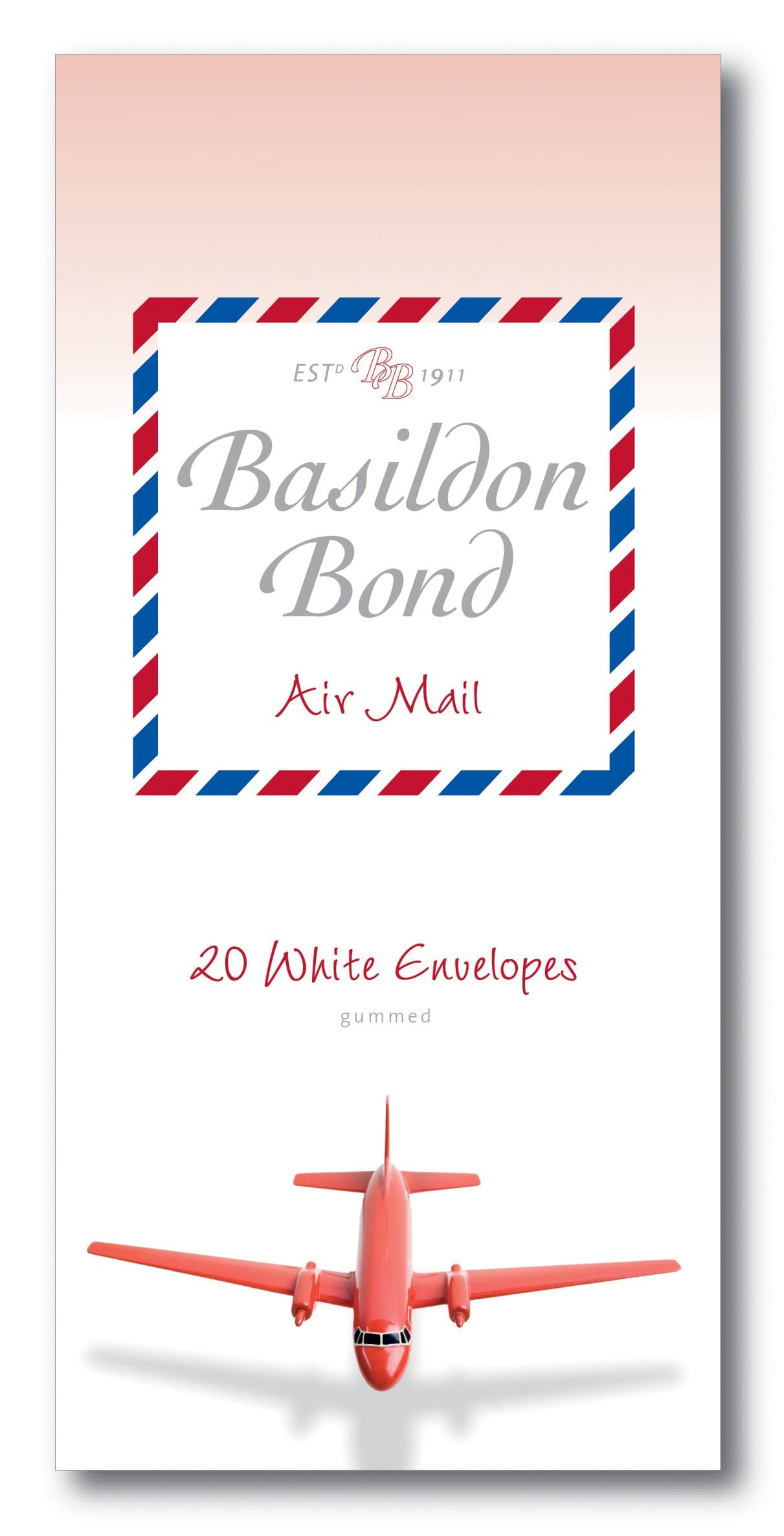 Basildon Bond P4TO 89 x 187 mm Gummed Envelope - Airmail White (Pack of 20),100080078