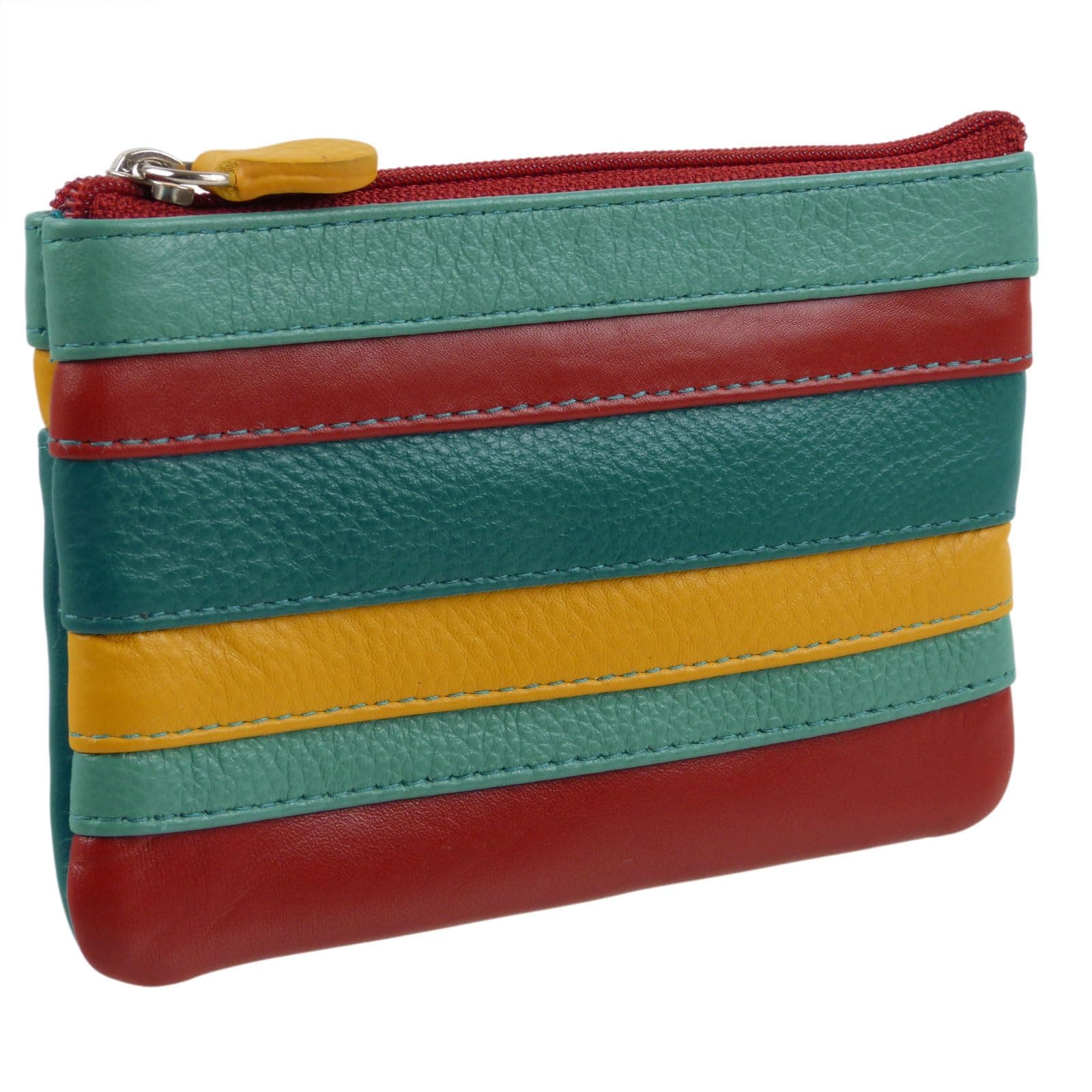 Colourful Leather Coin Purses with Integral Key Fob by ILI New York 9 Gorgeous Colours-South West