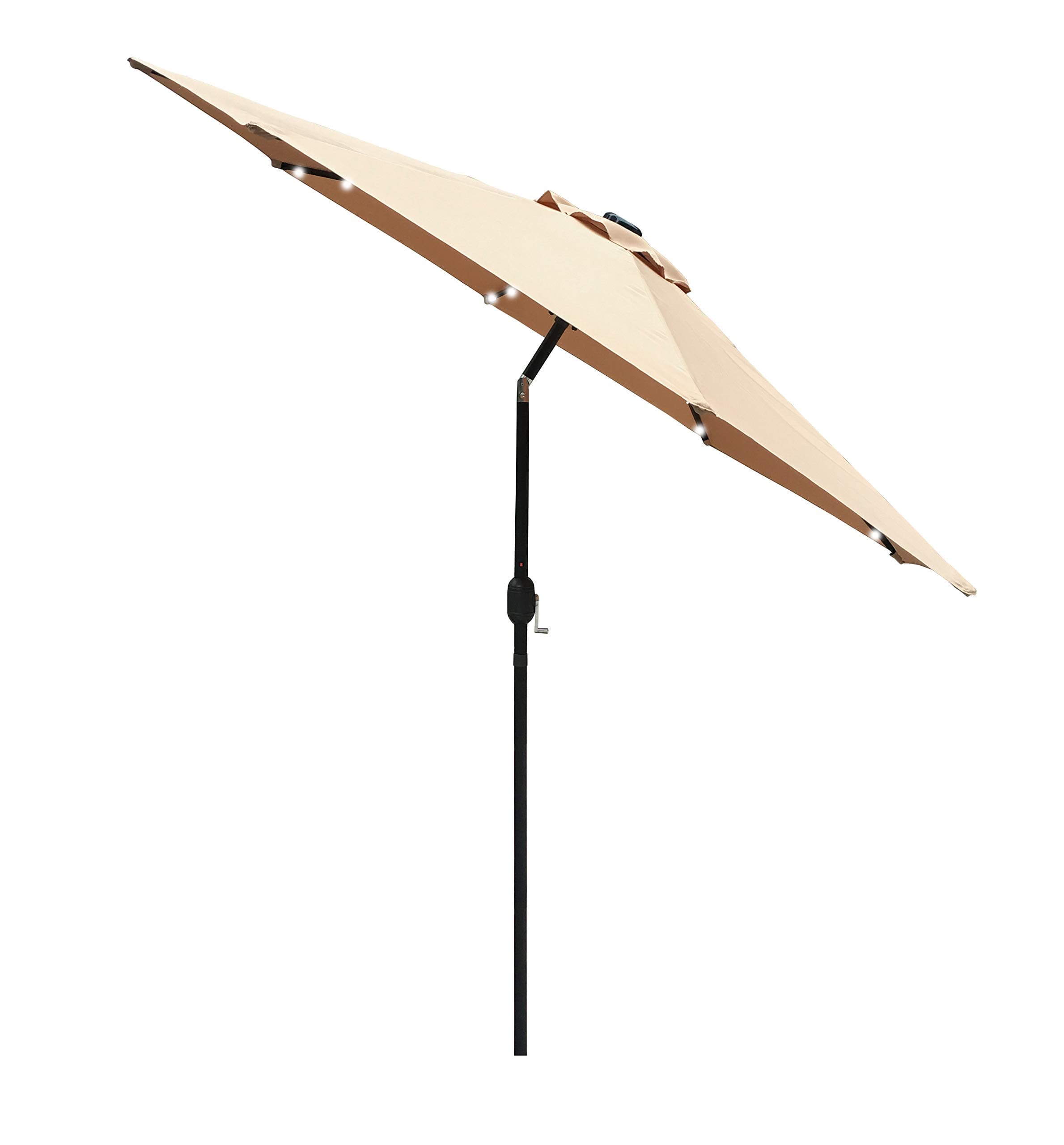 Airwave Elena 2.7M Standing Crank And Tilt Parasol Garden Umbrella with Built in LED Spotlights (Beige)