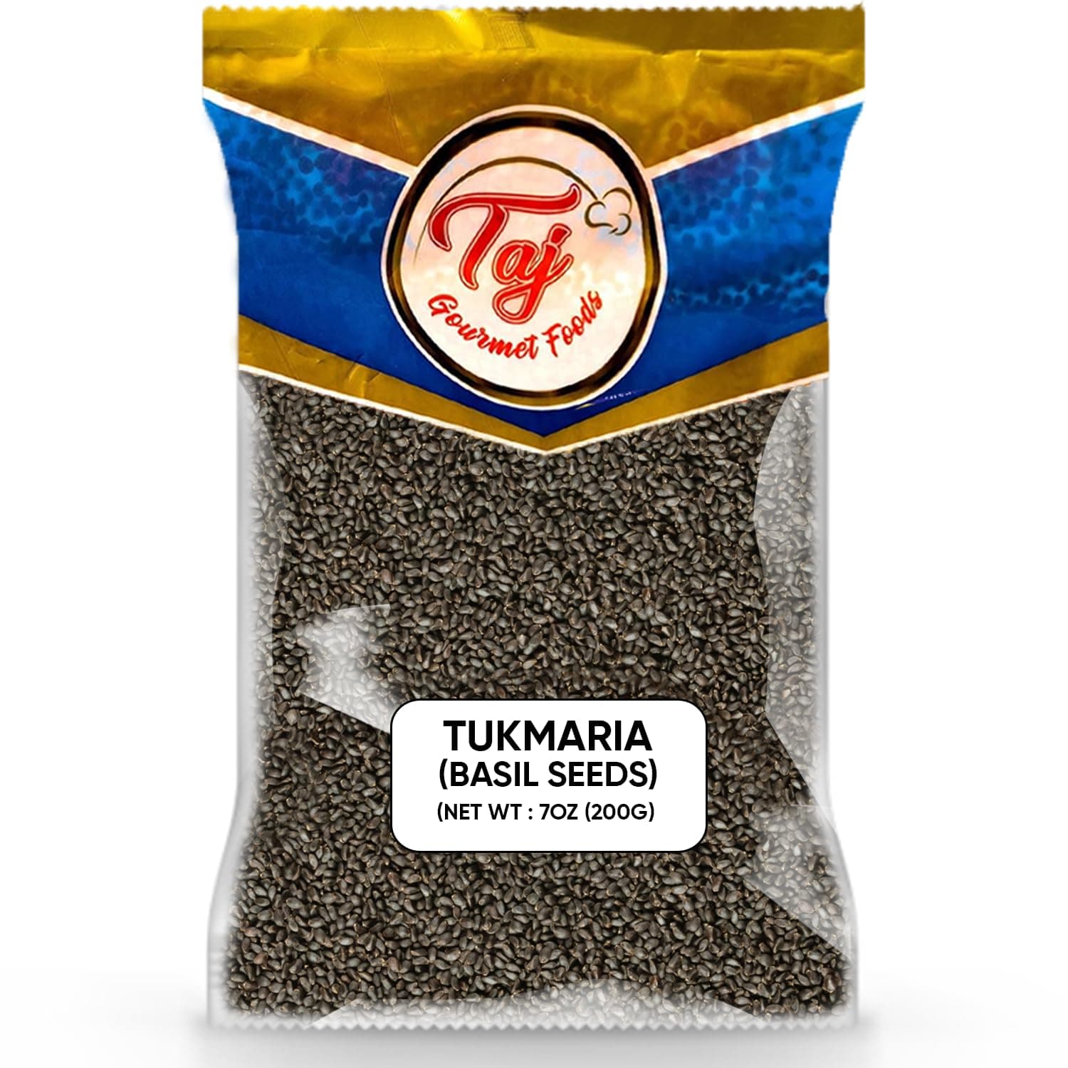 TAJ Tukmaria Seed (Sweet Basil Seeds, Tulsi Seeds) 7oz (200g)