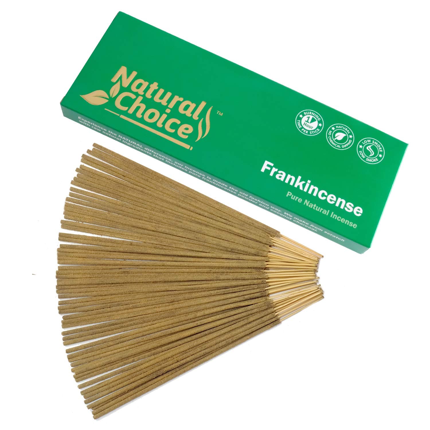 Frankincense Incense Sticks (Loban) 100 Grams, Low Smoke Traditional Incense Sticks Made from Scratch, Never Dipped (Frankincense, Single Pack)