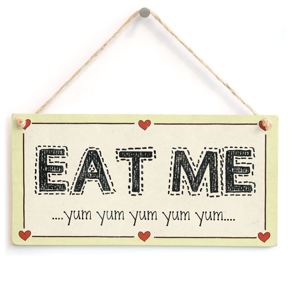 Eat Me - Yum Yum Yum Yum Yum - Family & Friends Party Food Sign 10" x 5"
