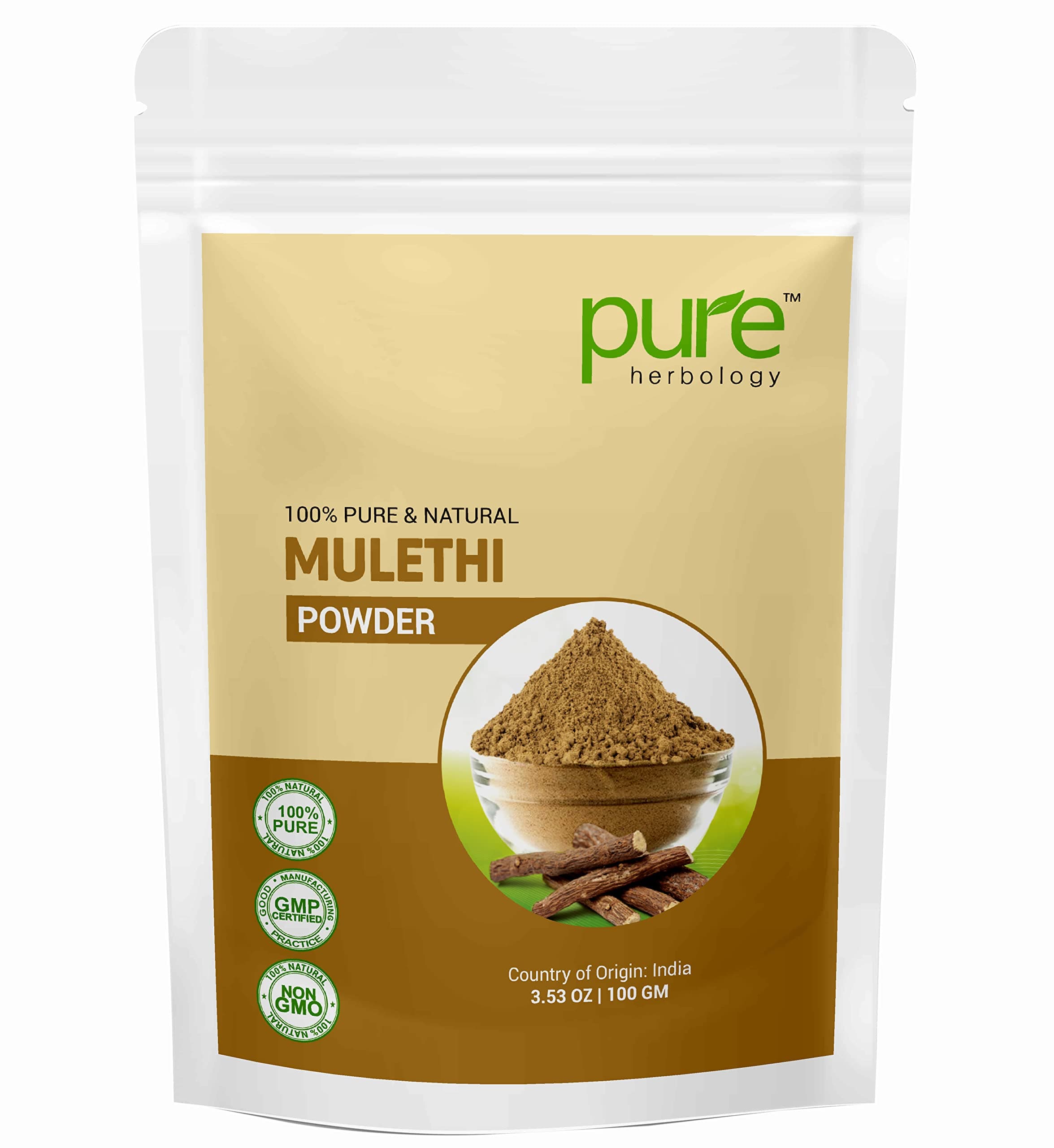 Pure & Natural Mulethi Powder For Body, Skin and Hair, Licorice Powder - 100gm