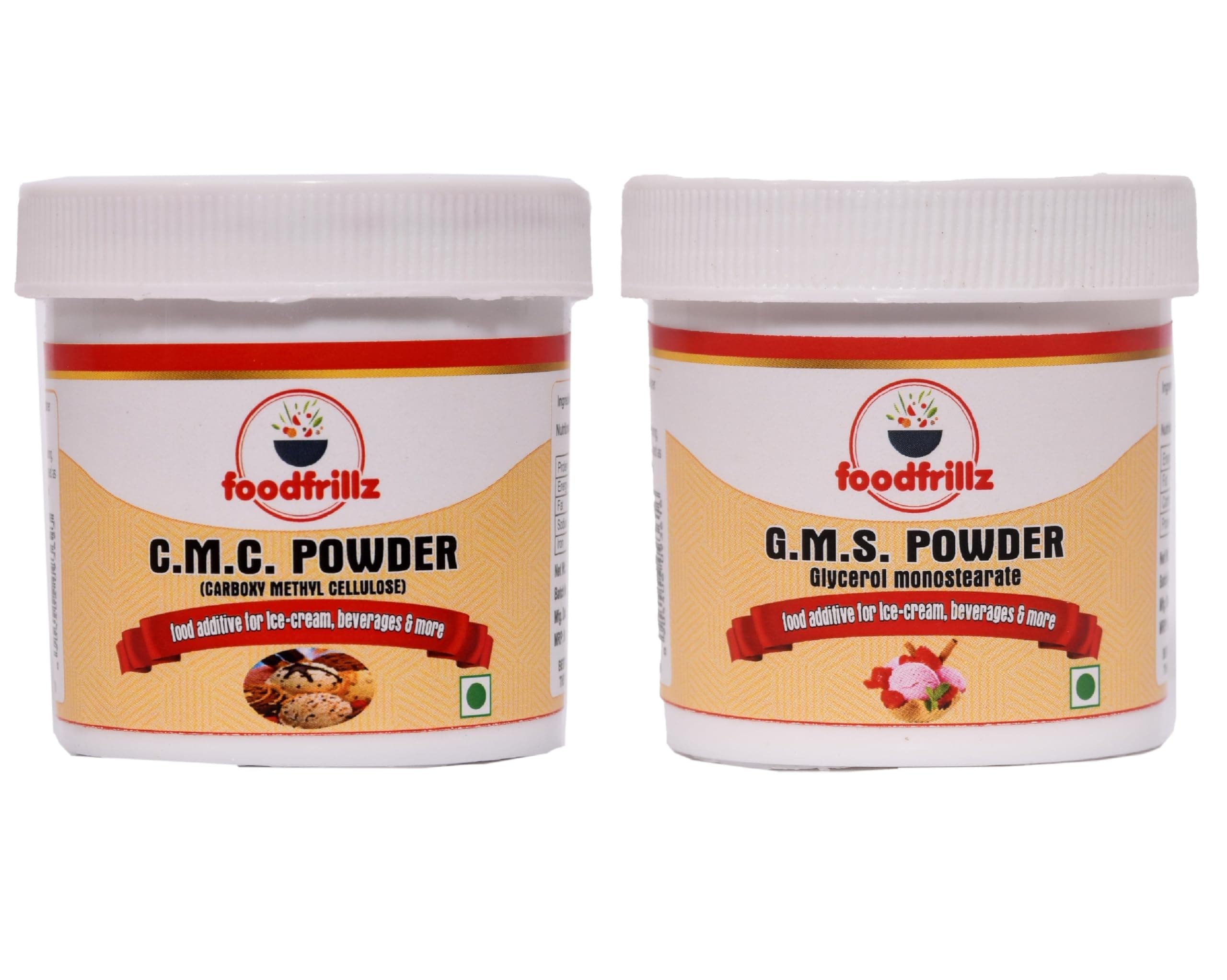 foodfrillz GMS & CMC Powder (40 g x 2) for Ice Cream | Food Grade, Pack of 2