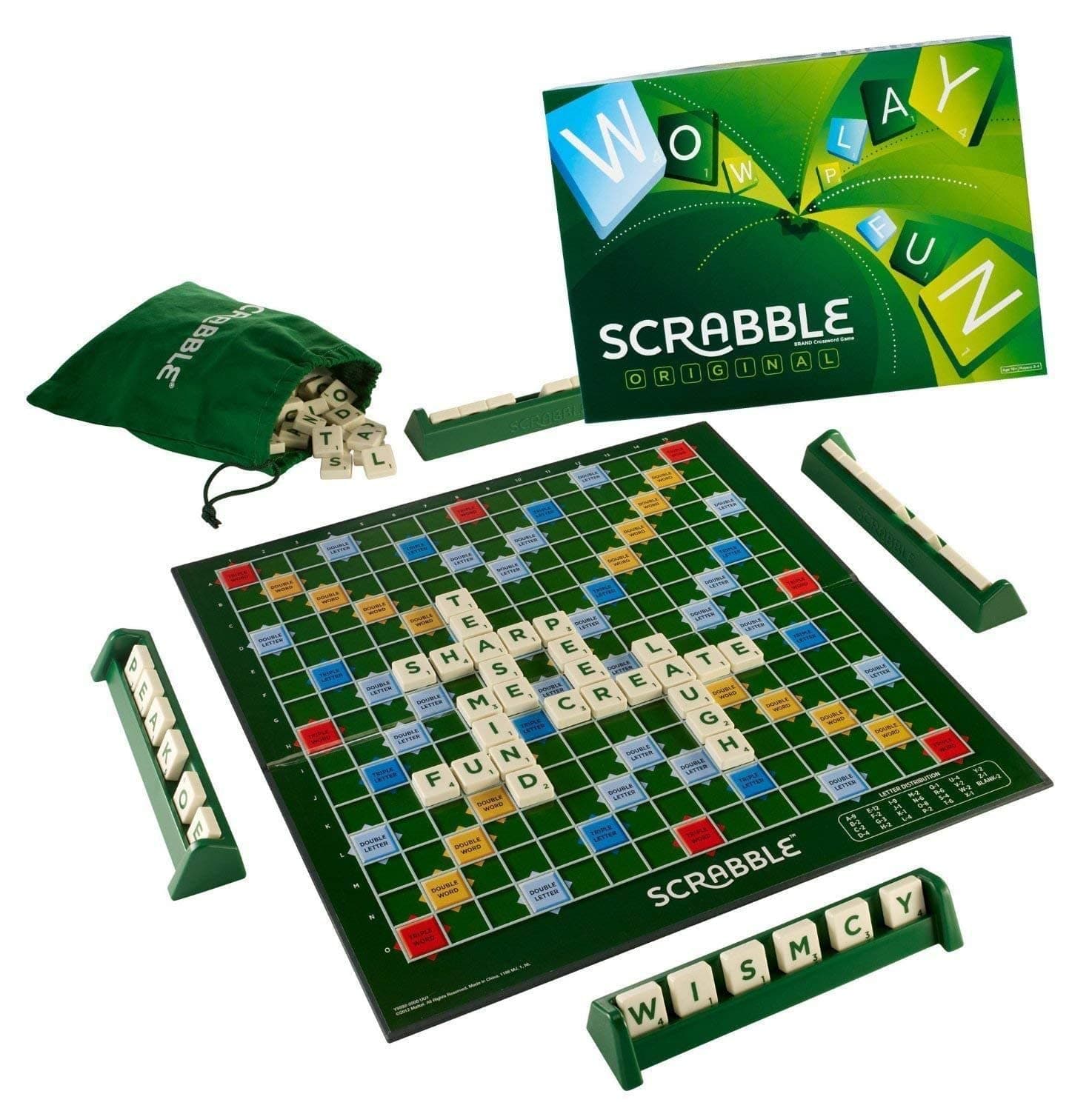 ZARQITO Scrabble Board Game, Word, Letters Game for All Ages