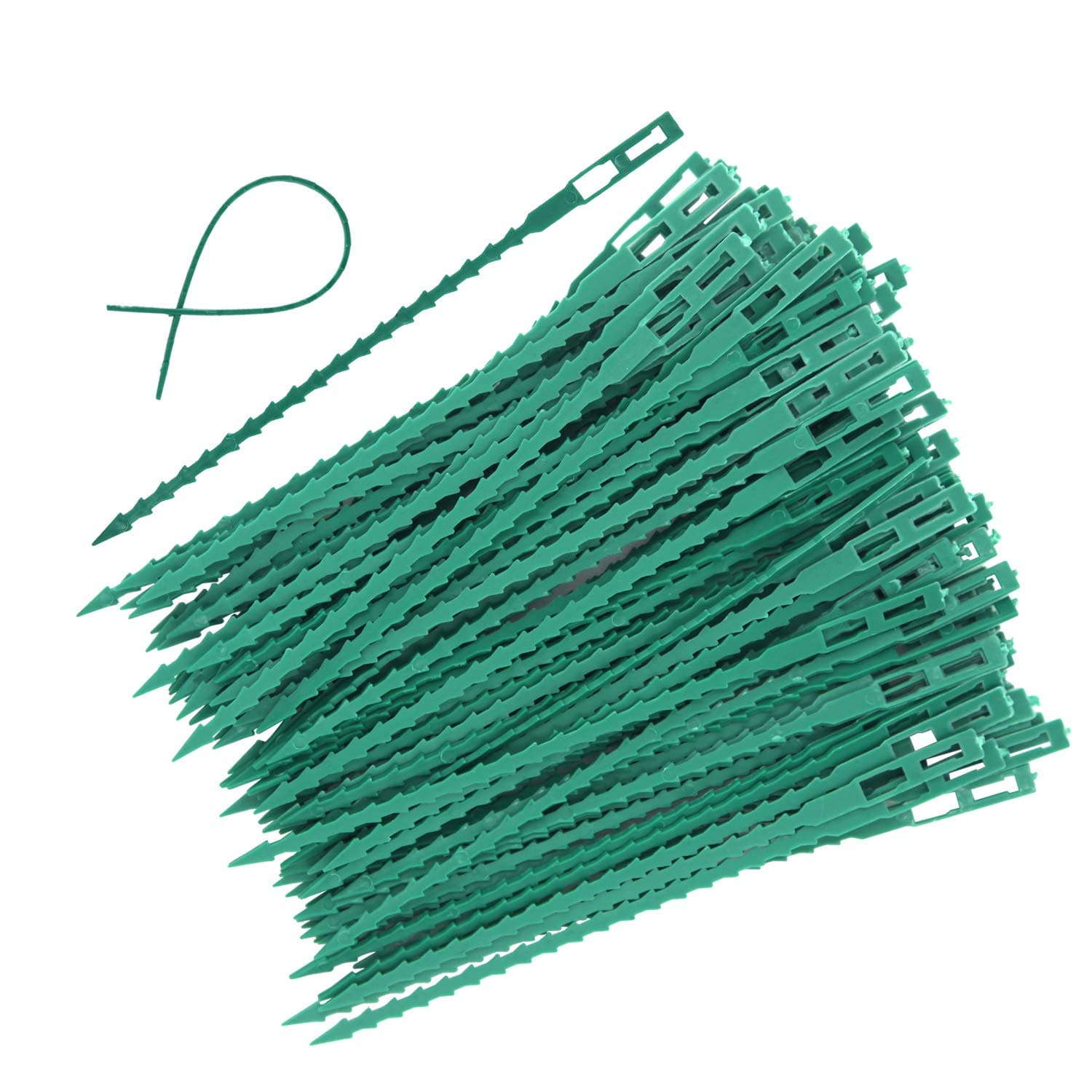 EuTengHao100 Pieces Adjustable Garden Plant Twist Ties, 6.7 Inch Flexible Plastic Twist Ties Multi-Use for Secure Vine (Green)