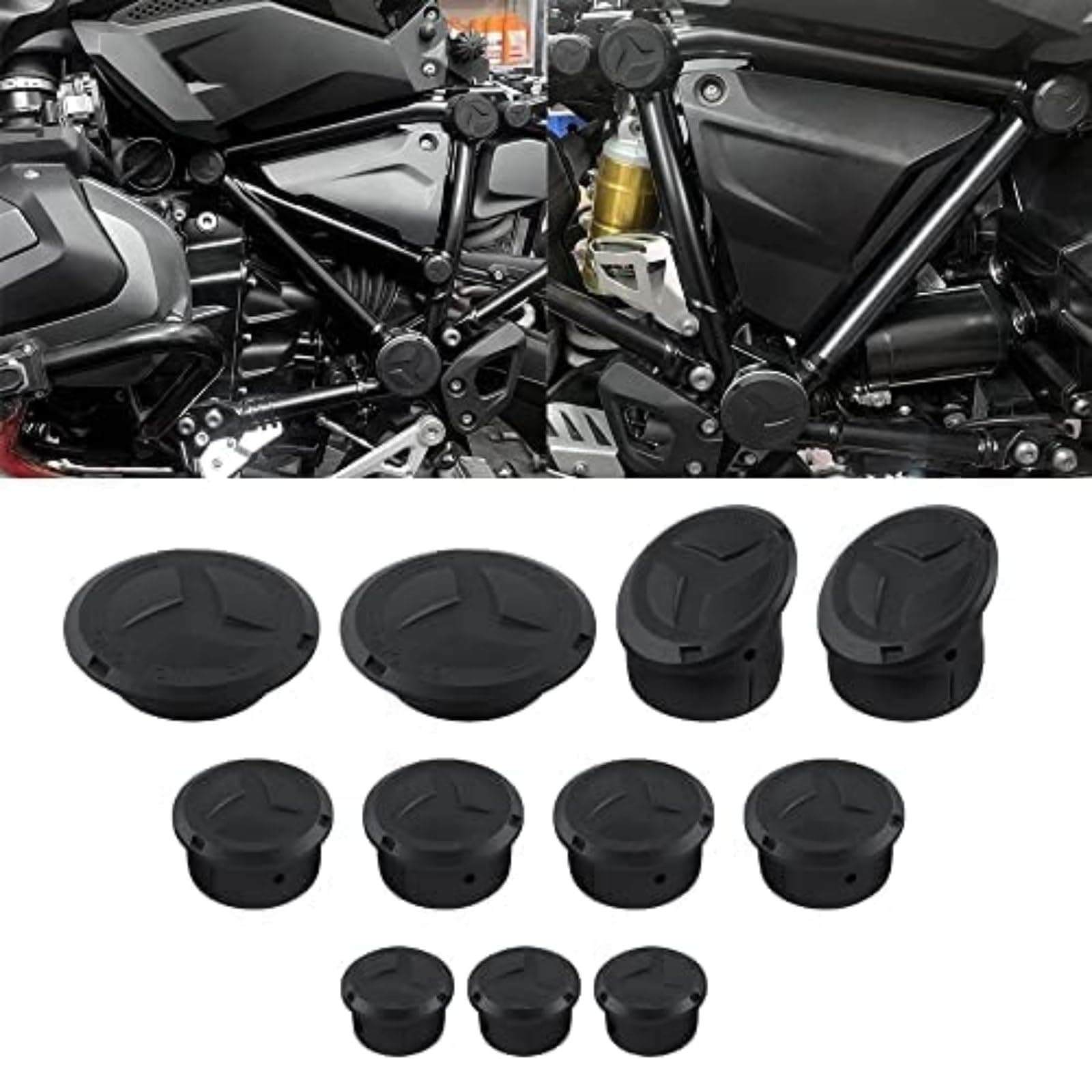 11PCS Motorcycle Frame Hole Caps Cover Plug Compatible with BMW R1250 GS/Adventure, R1200 GS LC 2013-2018, R1200 GS LC Adv 2014 2015 2016 2017 2018 2019 2020 2021 2022, R1250GS Accessories