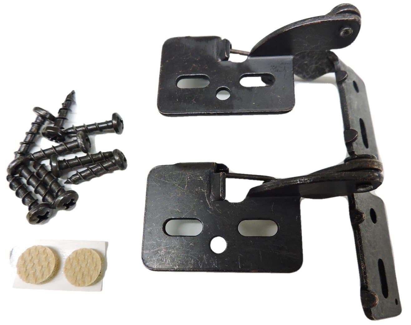 2 YOUNGDALE #5 Rubbed Bronze 5/16 Overlay 5/8-1" Thick Door Concealed Snap Close Cabinet Hinges Frameless Framed Face Bumpers Screws Easy Simple Installation Table Saw Plunge Router Notch Embedded