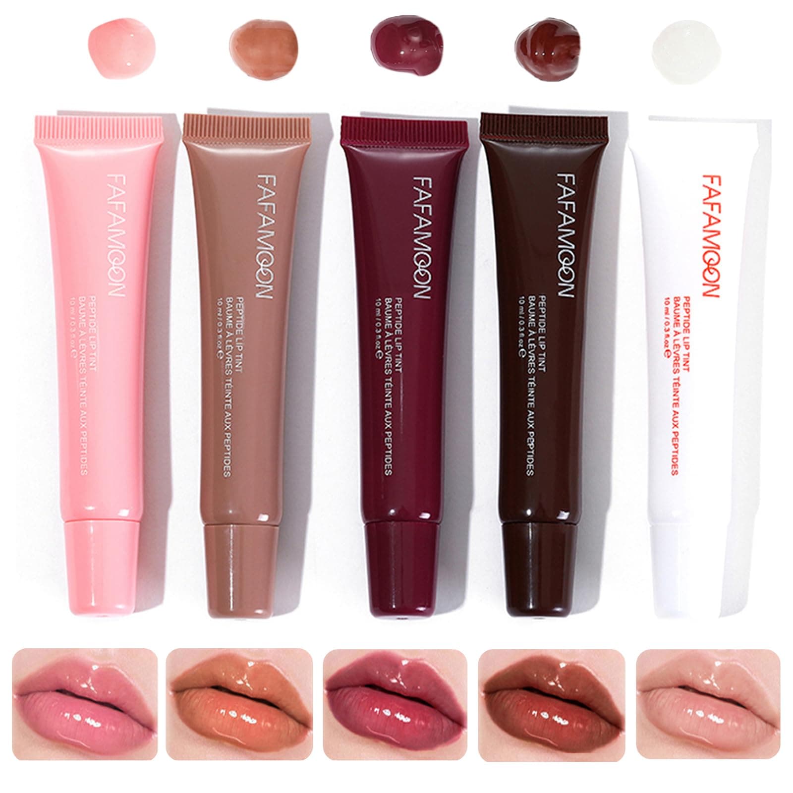 Lip Jam Hydrating Lip Gloss | Glittery Shiny Plumping Lip Gloss | High Gloss Glass-Like Nude Shiny Jelly Liquid Lipstick (5 Colours Set)