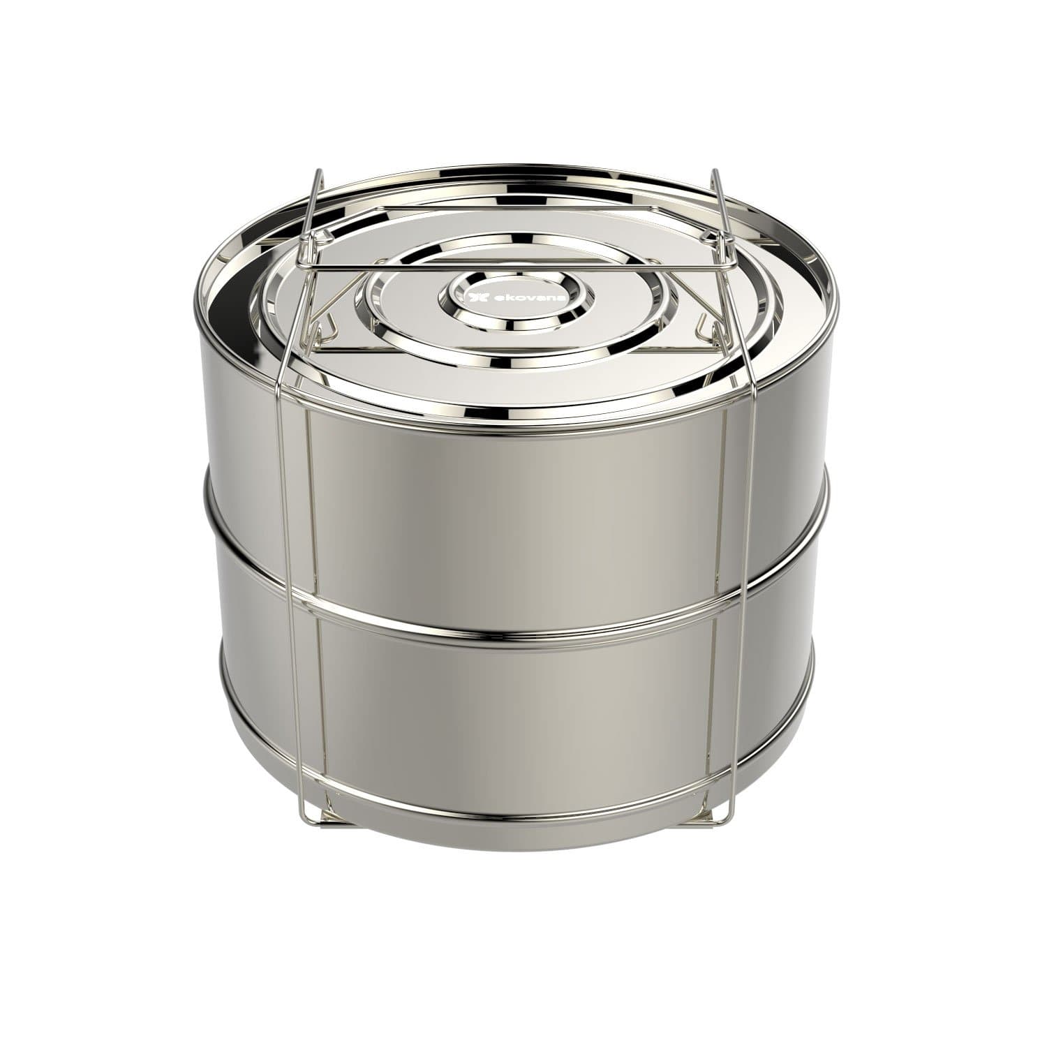 ekovana 8 qt Stackable Steamer Insert Pans with sling handle - compatible with 8 quart Instant Pot - Pressure Cooker Accessories for pot in pot