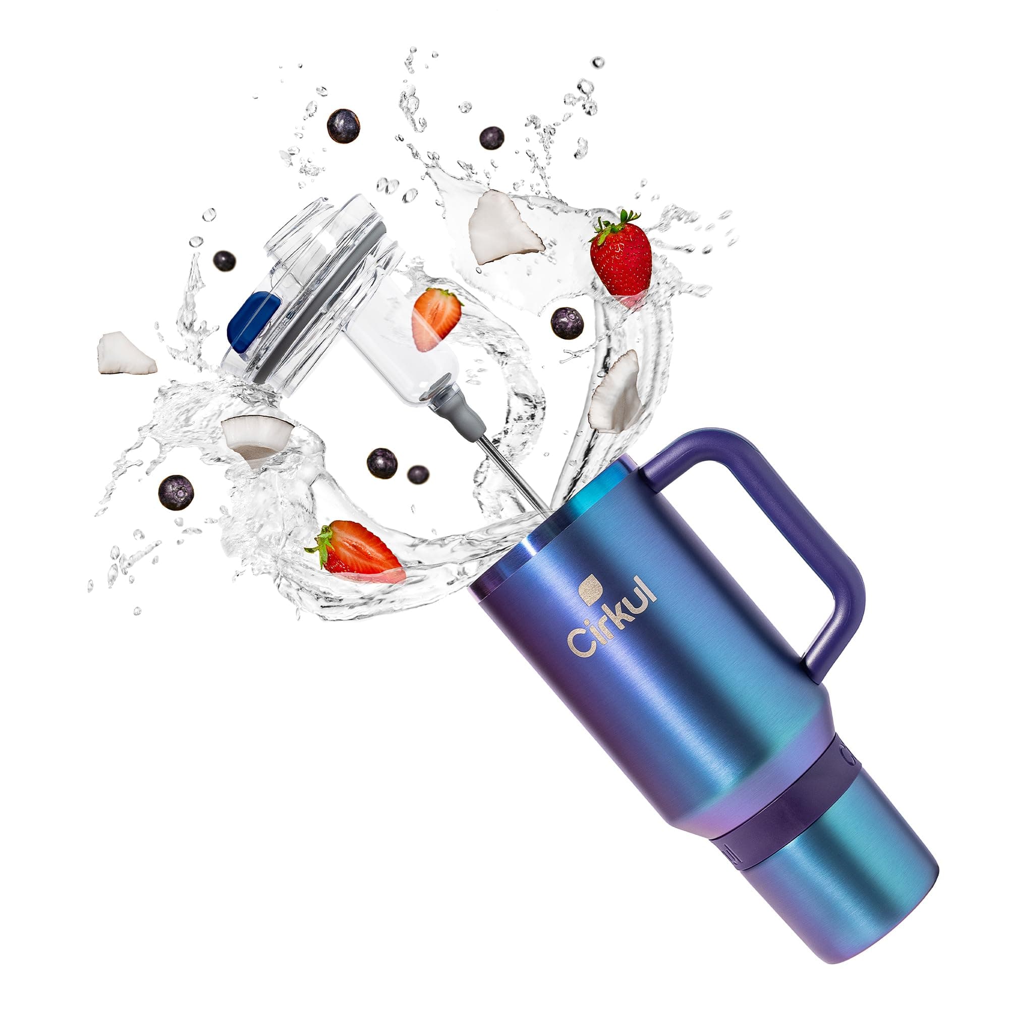 Cirkul 40oz. Chameleon Stainless Steel Tumbler with Handle, All-Day StrawSip, Double-Wall Insulated