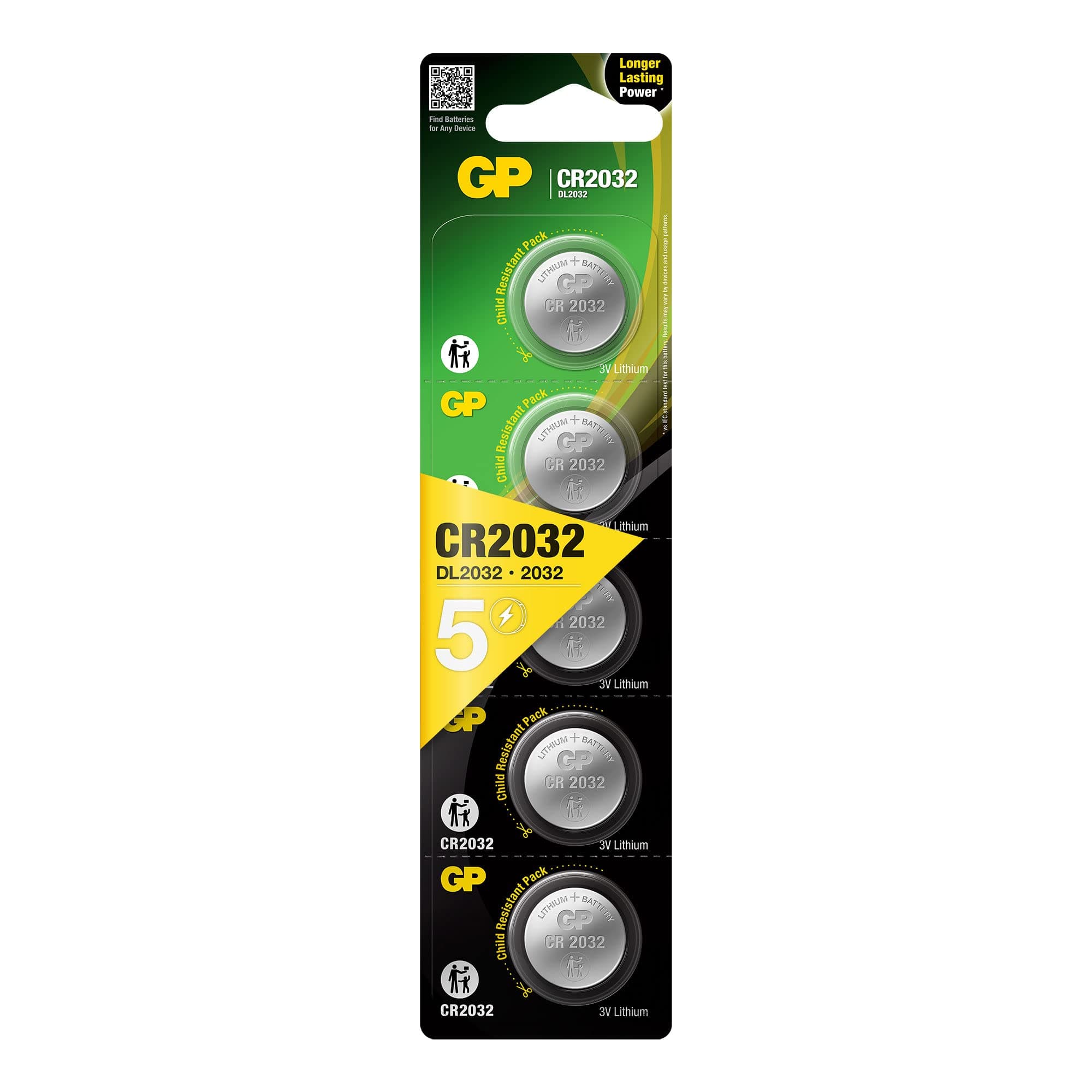 GPCR2032 Lithium Coin Cell Batteries - Pack of 5