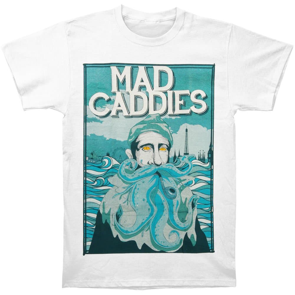 Mad Caddies Men's Blue Beard T-shirt Large White