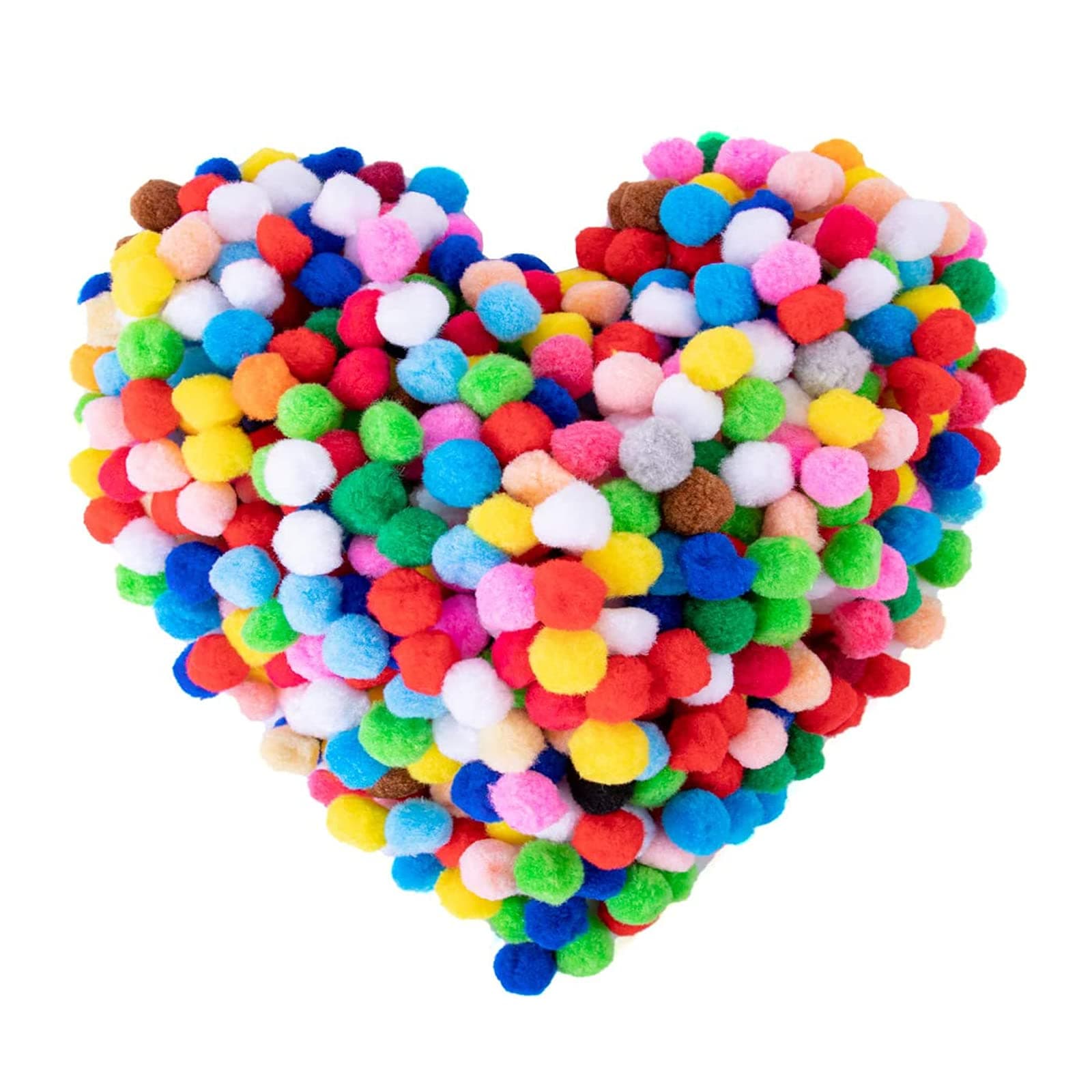SakonGJie 500pcs Craft Pom Poms, 8mm/0.3Inch Fuzzy Pom Poms Balls Pompoms Sewing for Dolls DIY Craft and Hobby Supplies, Assorted Colors