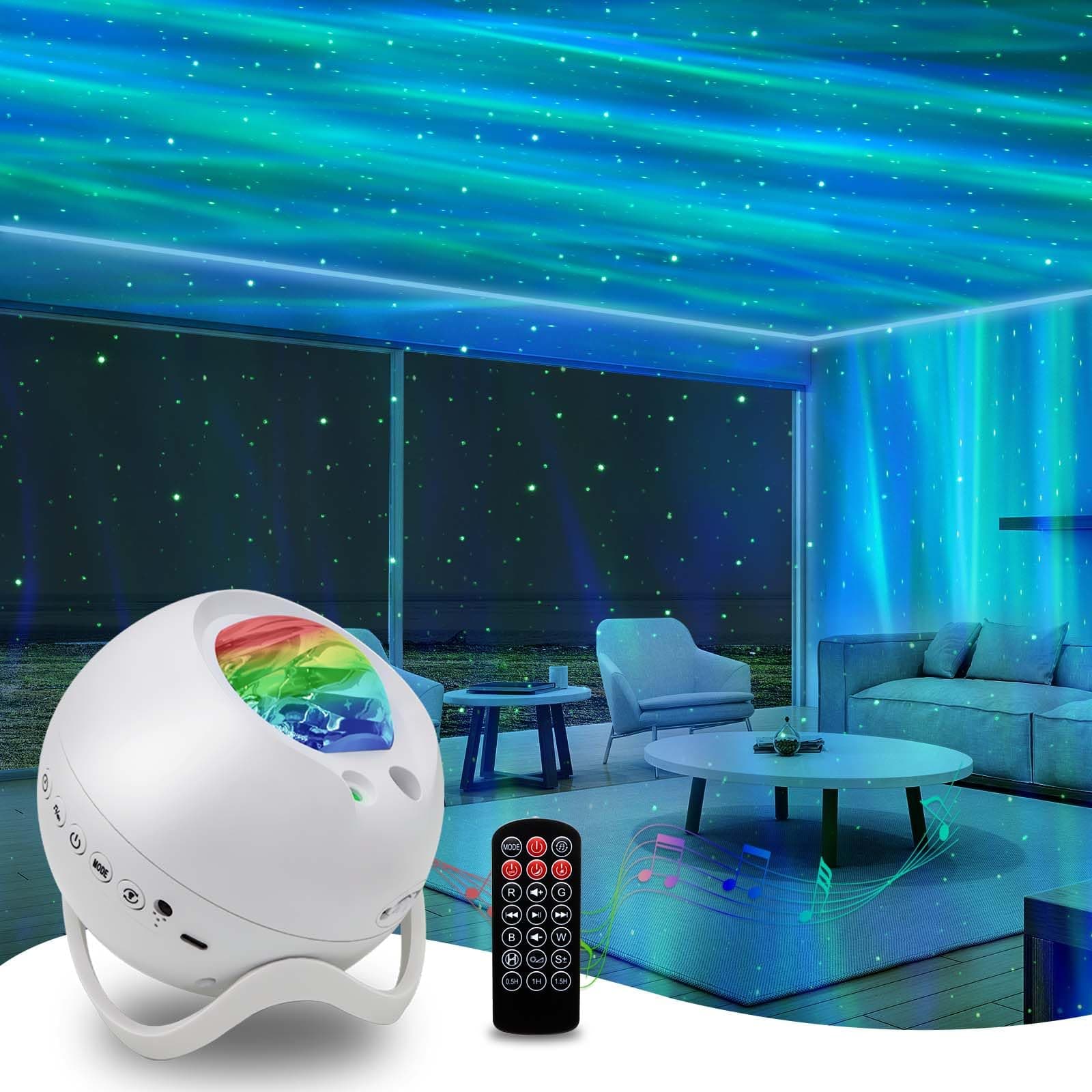 HERHOTER - Galaxy Star Projector, LED Lights for Bedroom, with Bluetooth Speaker, White Noise, Remote Control, Night Light, for Game Room, Christmas, Family Gathering, Projector