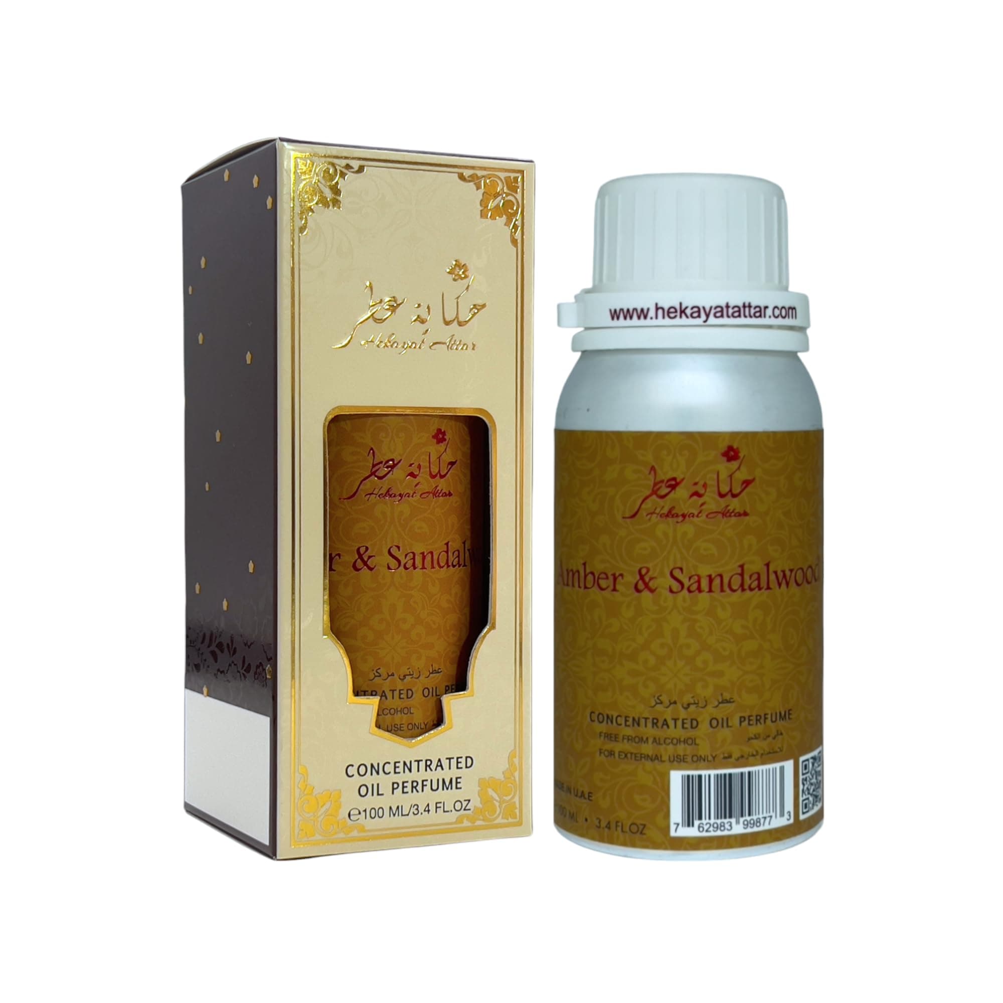 AMBER & SANDALWOOD 100ML CONCENTRATED PERFUME OIL by Hekayat Attar