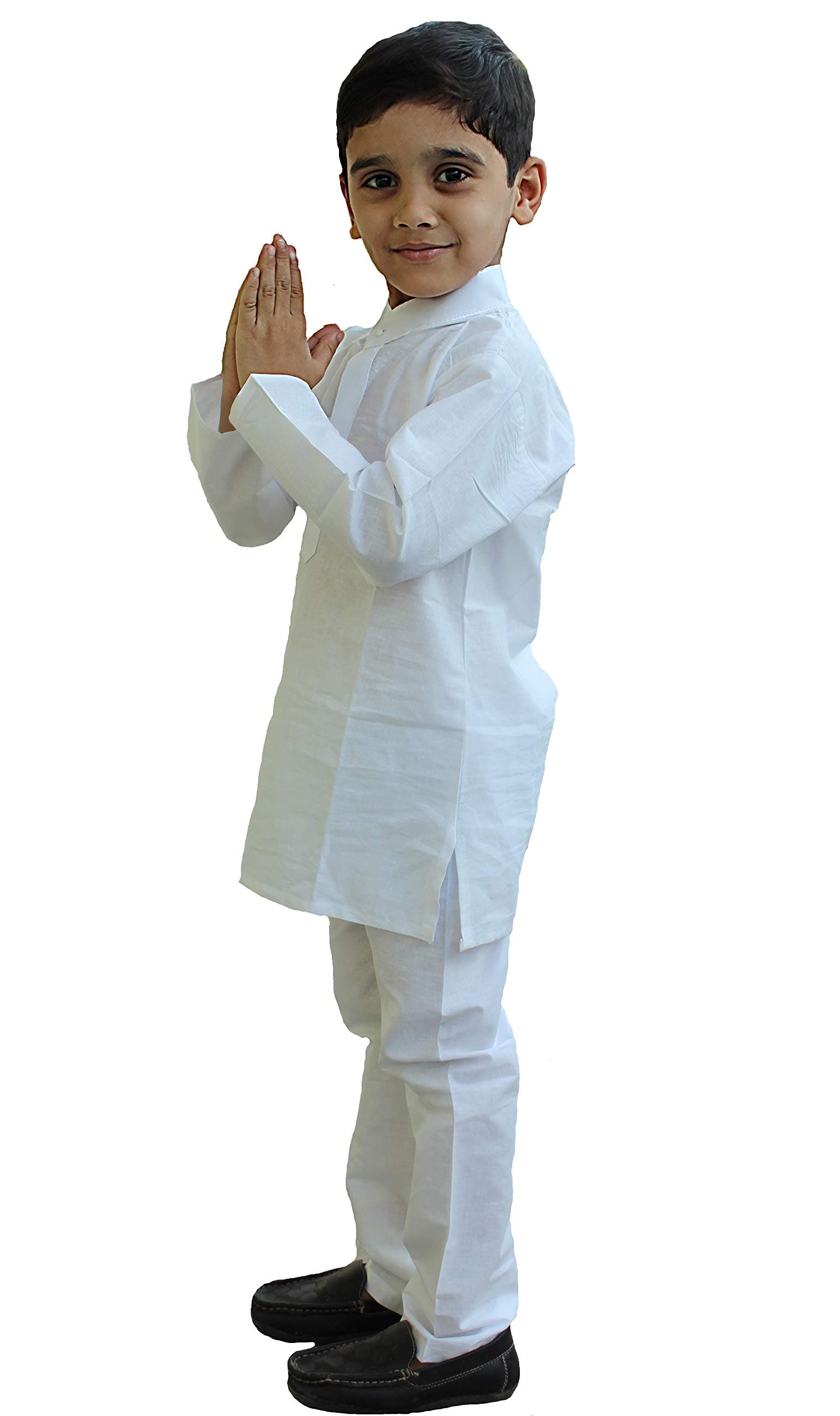 Kashvi White Boys Kurta pyjama - Cotton Cloth