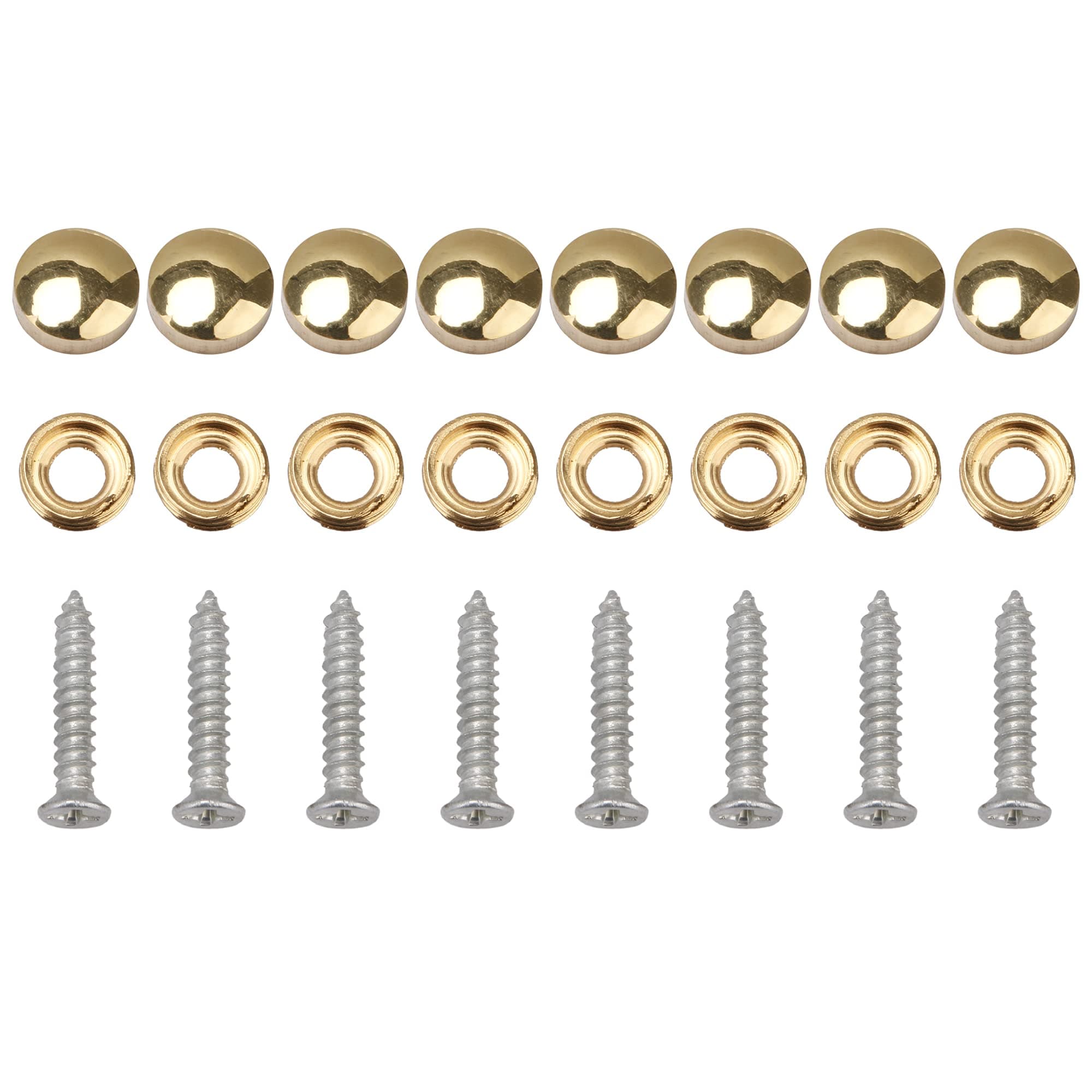 8 Pcs 12mm Dia Brass Mirror Screws with Decorative Cap Cover Nut,Golden Finish (Cap Diameter 9.3mm)