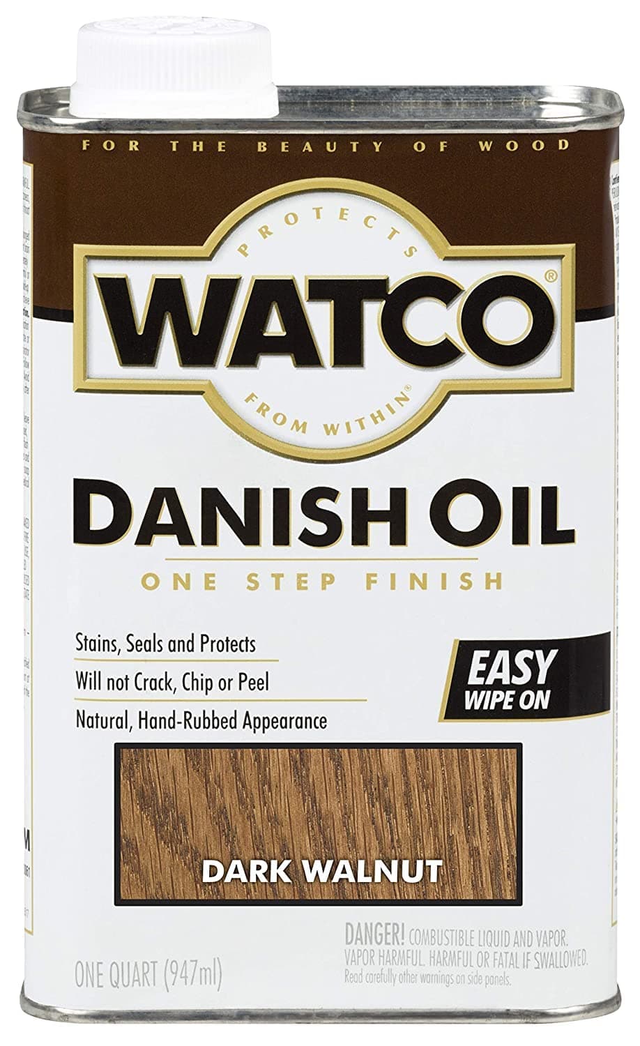 Watco 242220 Danish Oil Wood Finish, Quart, Dark Walnut
