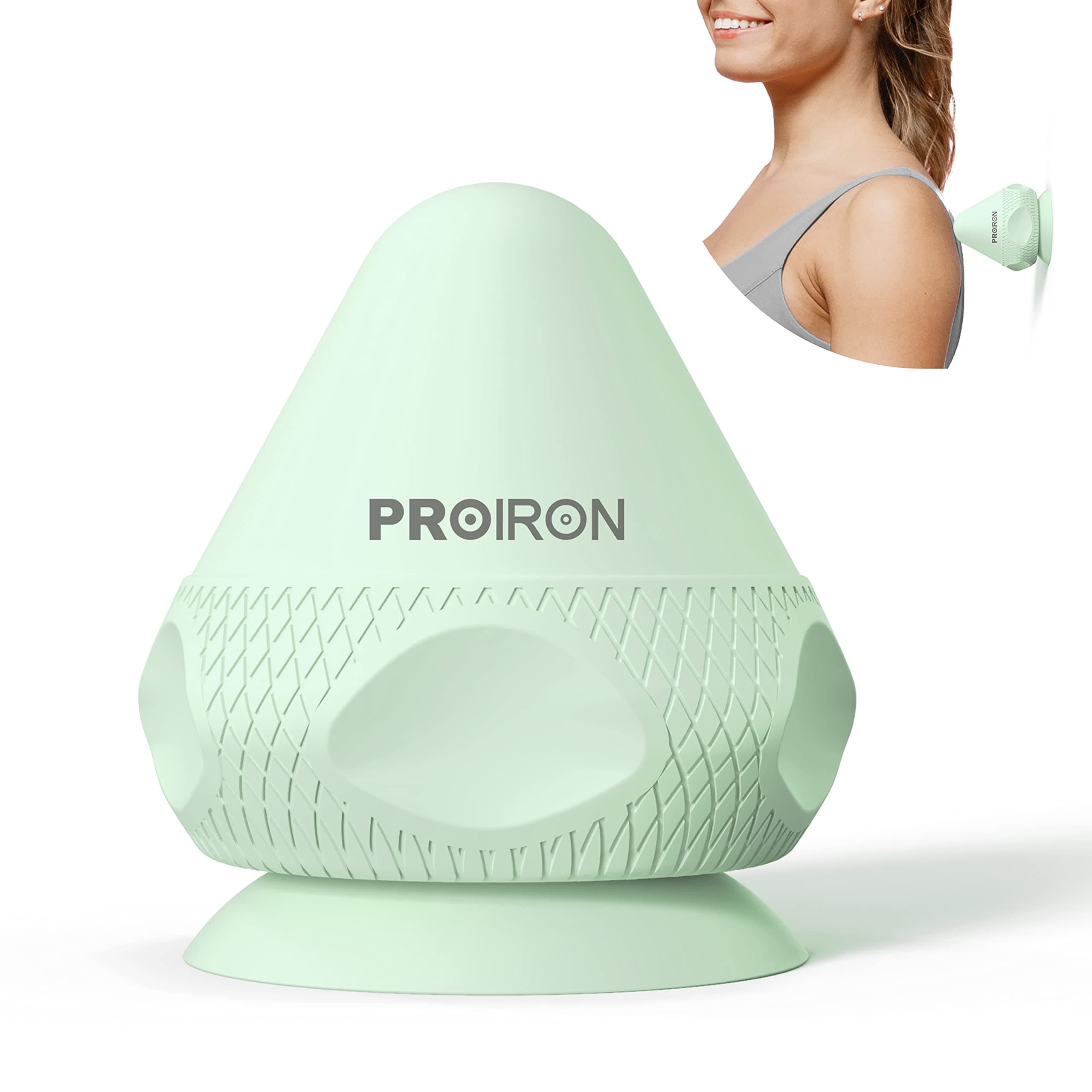 PROIRON Massage Ball, Fascia ball for Deep Tissue Massage Suction Cup Massage ball-Lacrosse/Spiky Ball for Back, Feet, Shoulders, Exercise,Yoga, Pain and Stress Relief-green