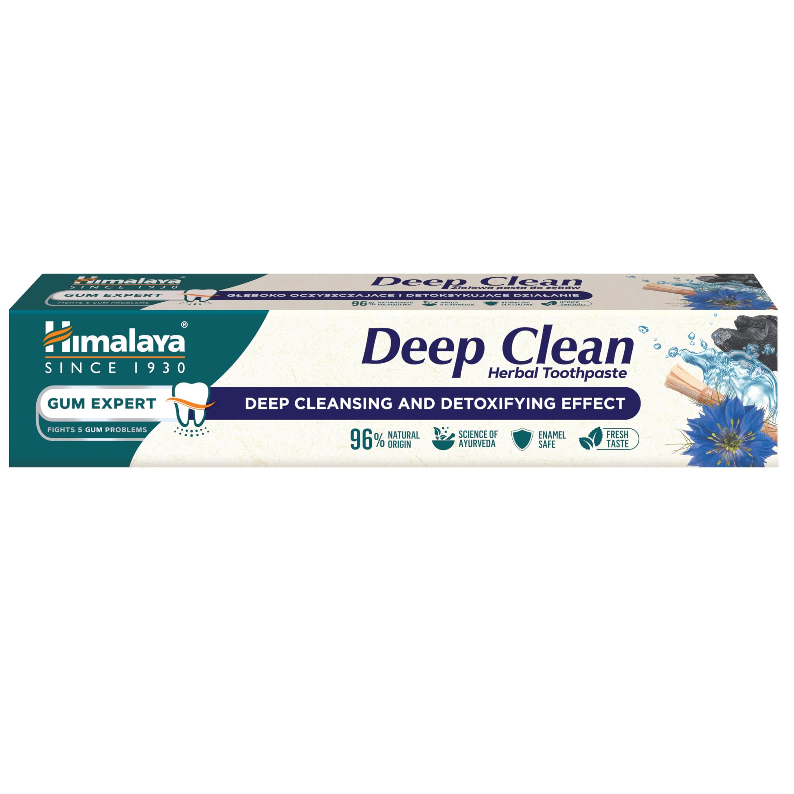 Deep Clean Herbal Toothpaste 75 ml | No Fluoride, Healthy Teeth & Gums, Papaya & Pineapple Enzymes for Teeth Whitening, Deep Cleaning and Freshness, Ayurvedic Toothpaste