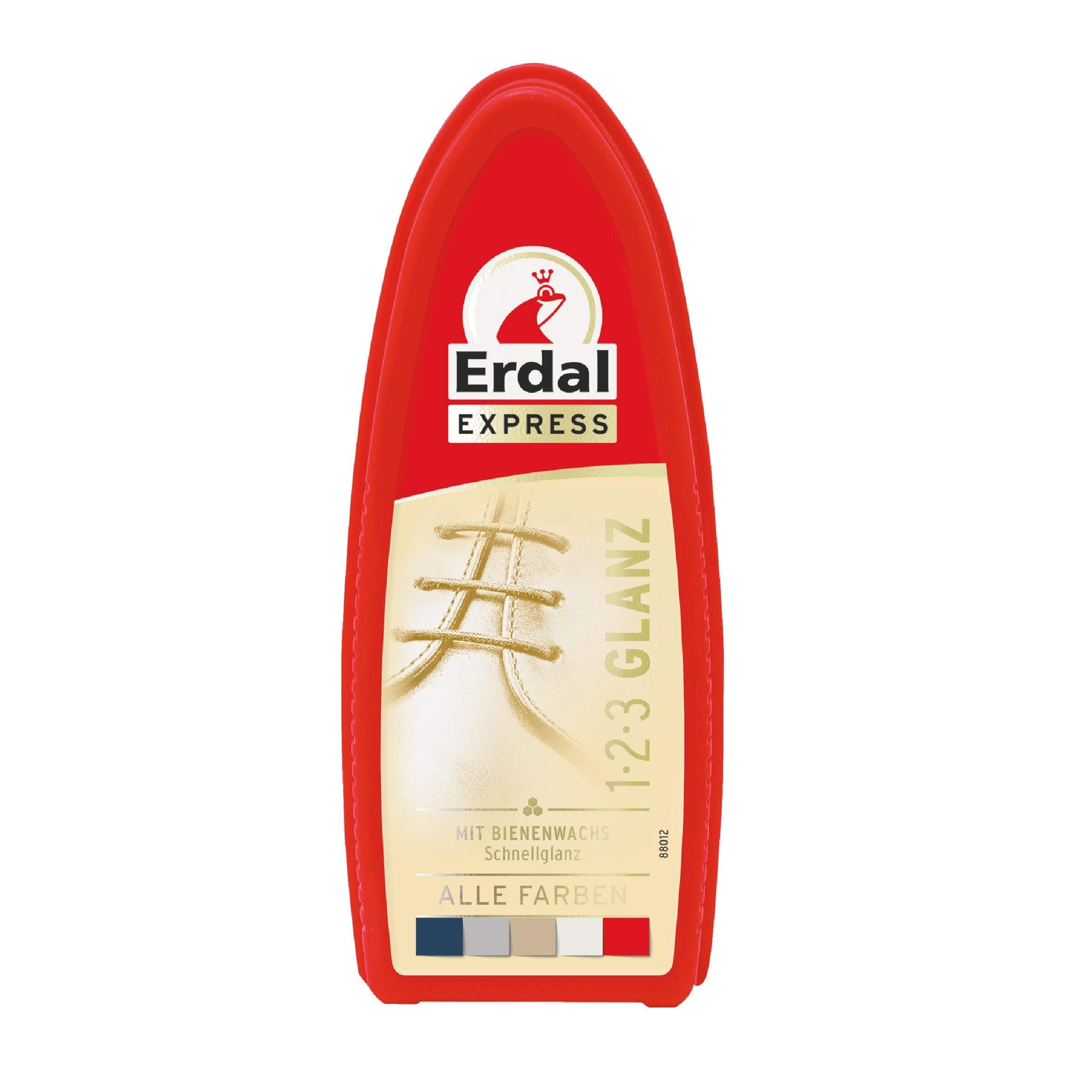 Erdal 1-2-3 shine sponge for shoe polishing for immediate shine, for shoes, boots and bags made of leather, Perfect Shine, colorless, 1 Unit