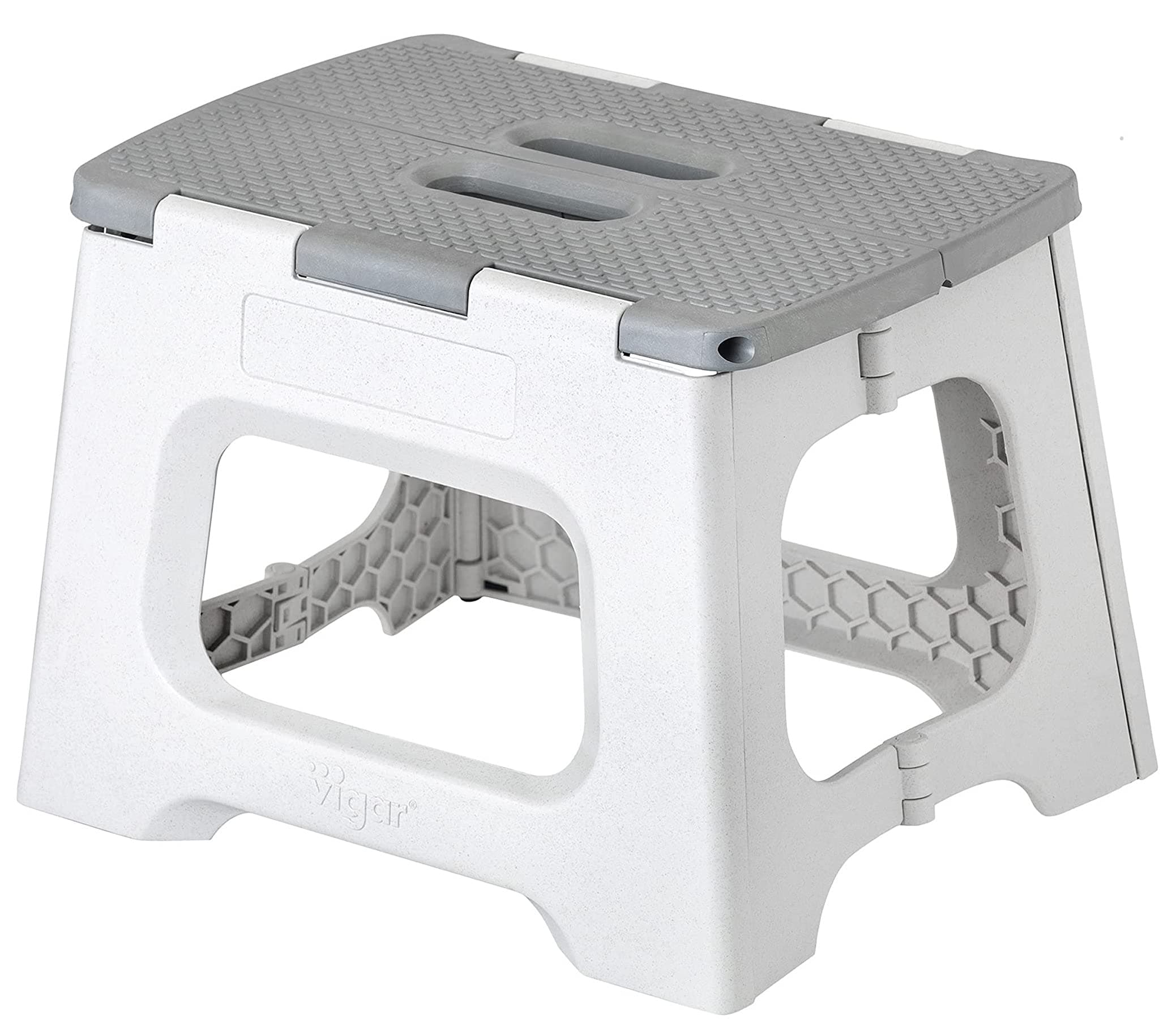 Vigar Zeroline Compact Foldable Stool, 9 inches, Eco-Friendly, Lightweight, 330-pound Capacity Non-Slip Folding Step Stool for Kids and Adults