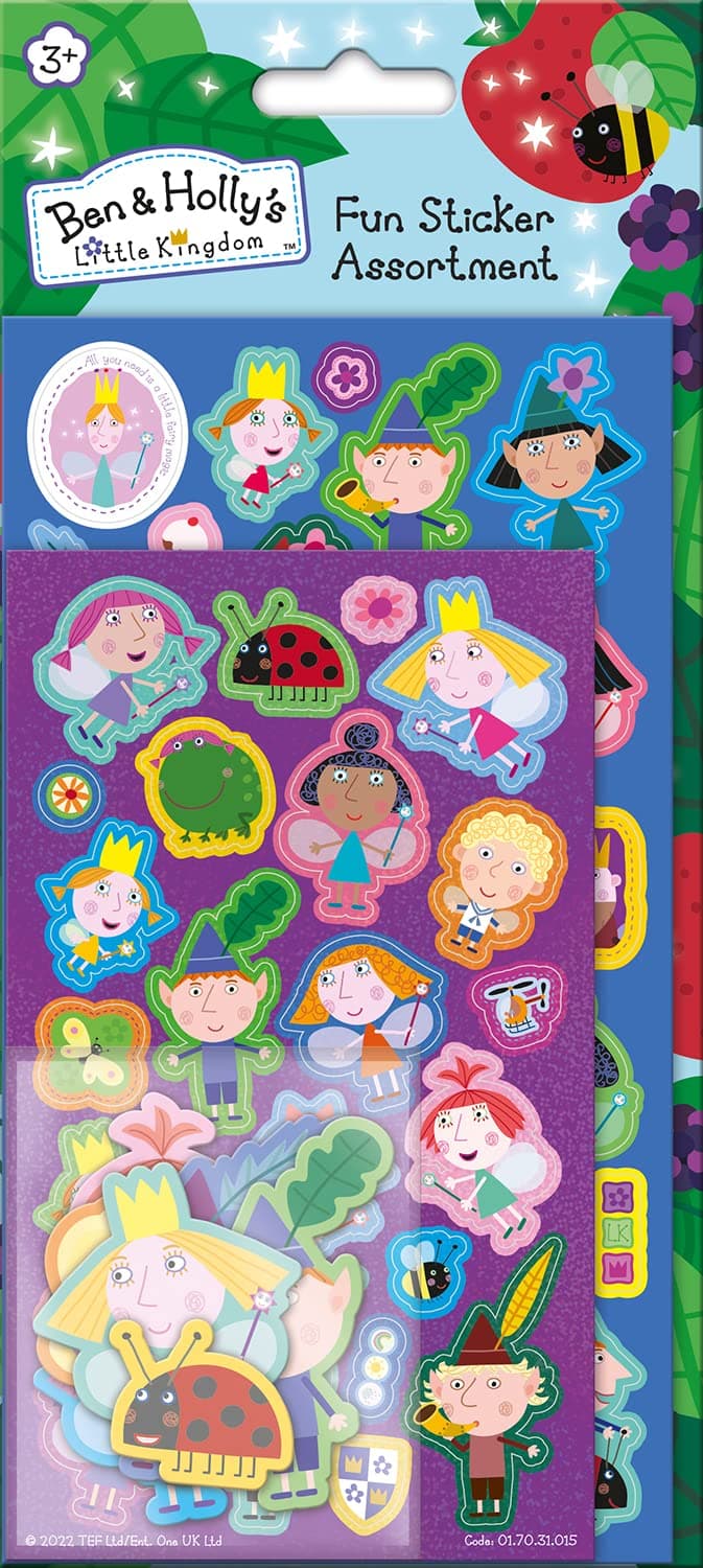 Ben & Holly's Little Kingdom Assortment Sticker Pack | Includes 3 Types of Stickers | Perfect for Decoration and Scrapbooking, Blue, 24.5cm x 11cm (01.70.31.015)