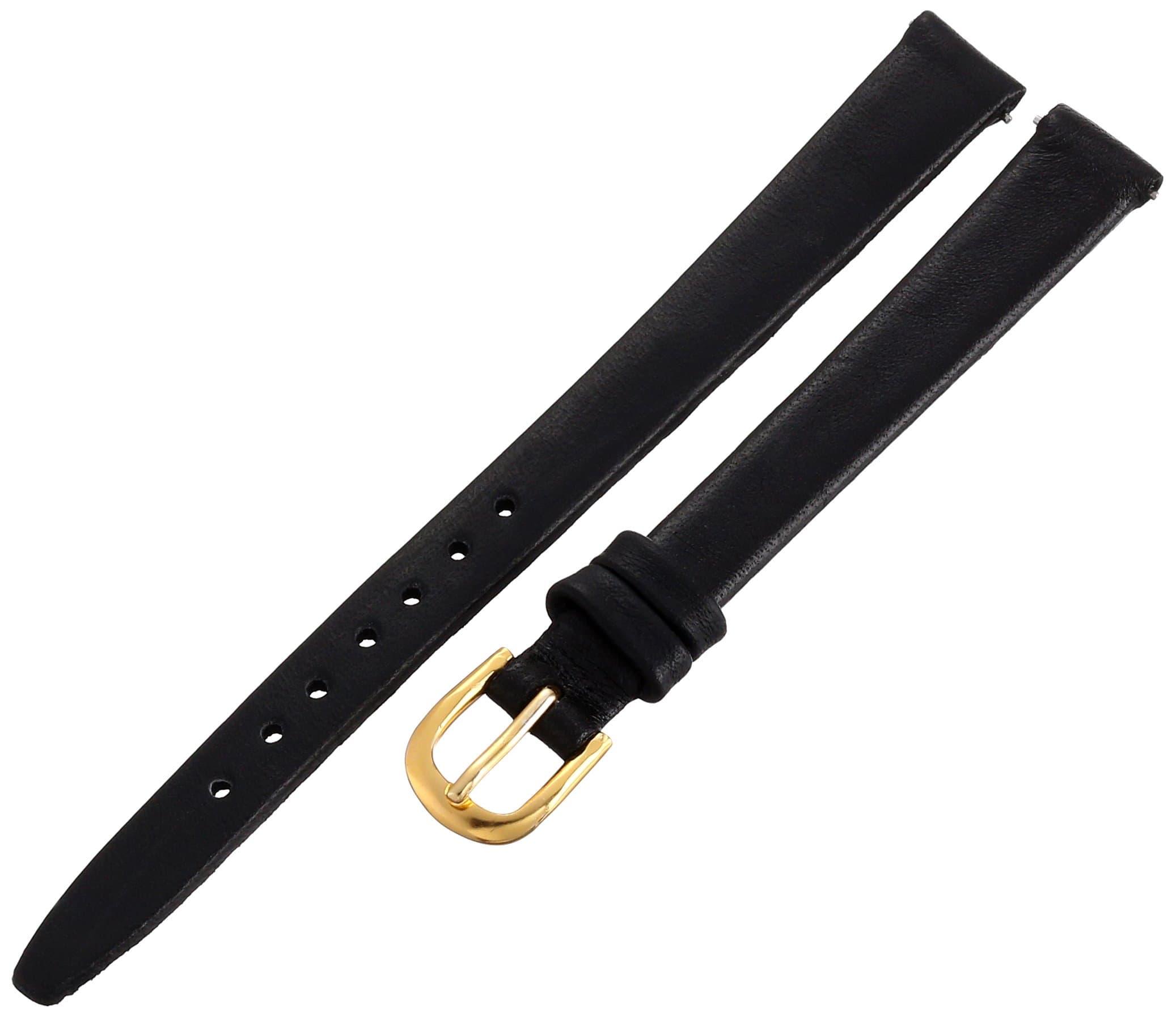 TX39910BK Allstrap 10mm Leather Calfskin Black Watch Strap