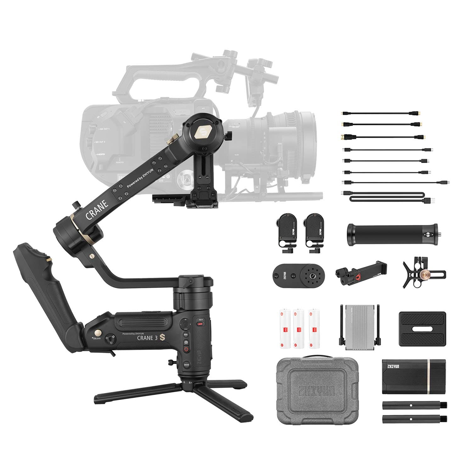 Zhiyun Crane 3S Pro Kit [Official] Handheld 3-Axis Gimbal Stabilizer for DSLR Cinema Cameras and Camcorder (PRO Package)