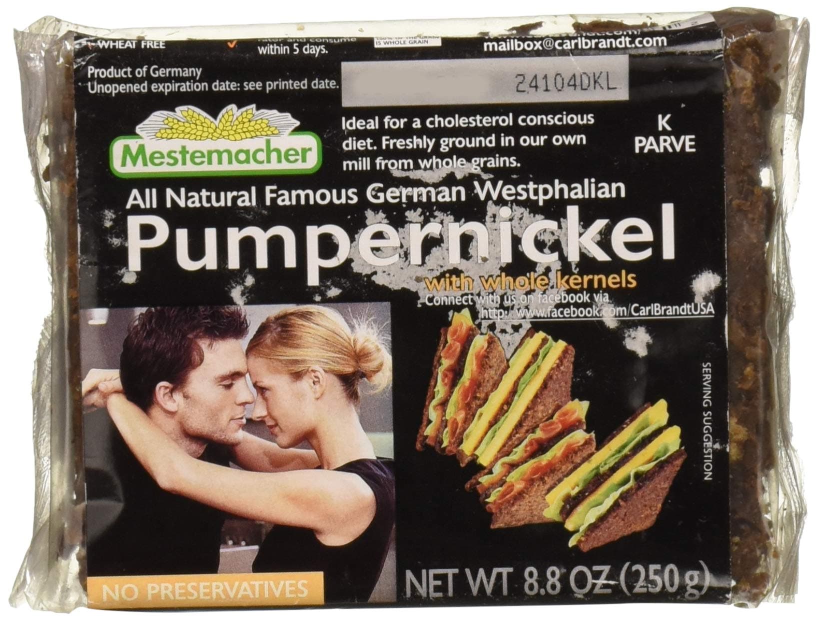 Mestemacher Bread Bread, Westphalian Classic Pumpernickel, Pack of 6