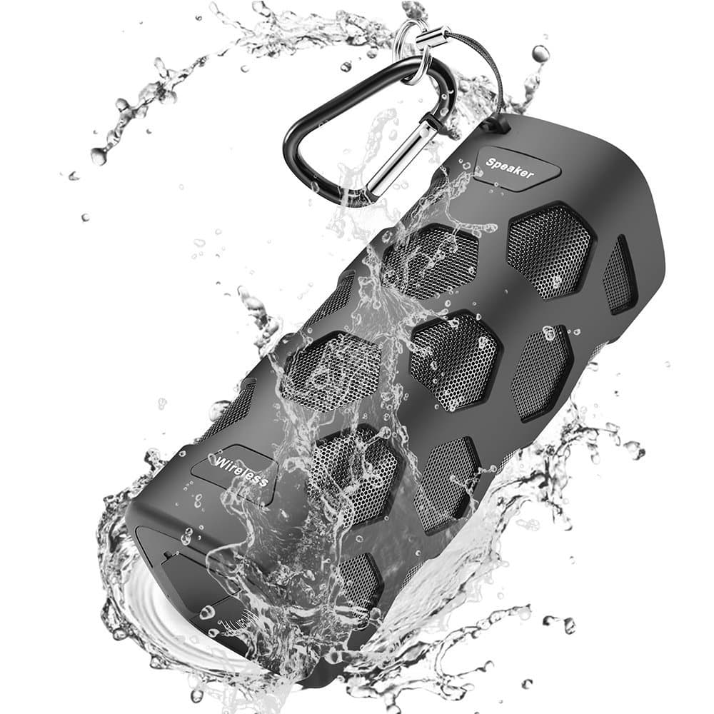 Bluetooth Speaker, 20W Portable Speaker with Richer Bass, IPX56 Waterproof Wireless Bluetooth 4.1 Speakers with USB & AUX Intput & 5200mAh Powerbank, Built-In Mic, 24 Hours Playtime Outdoor Speaker