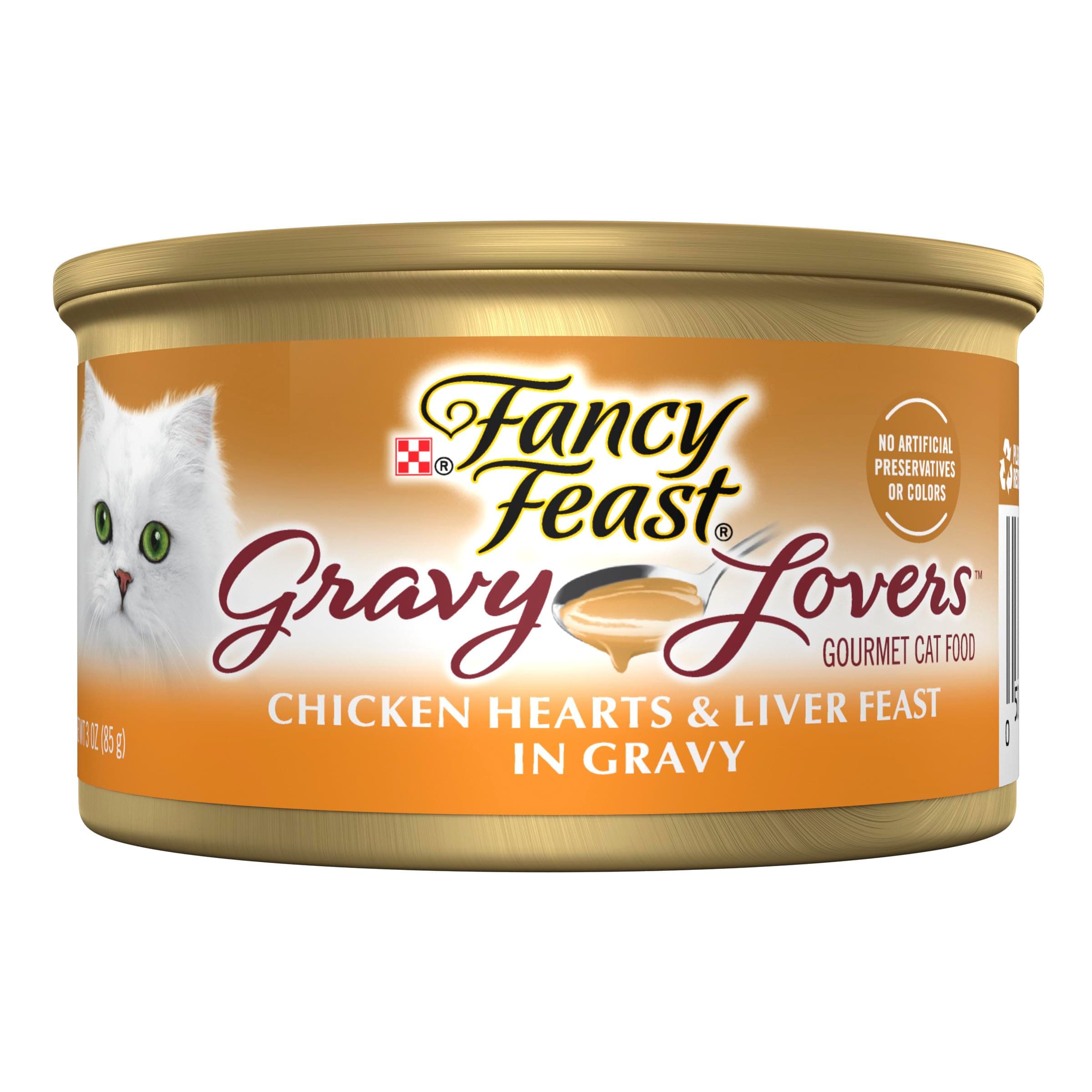 Wet Cat Food, Gravy Lovers, Chicken Hearts & Liver Fest In Grilled Chicken Flavor Gravy, 3-Ounce Can, Pack Of 24
