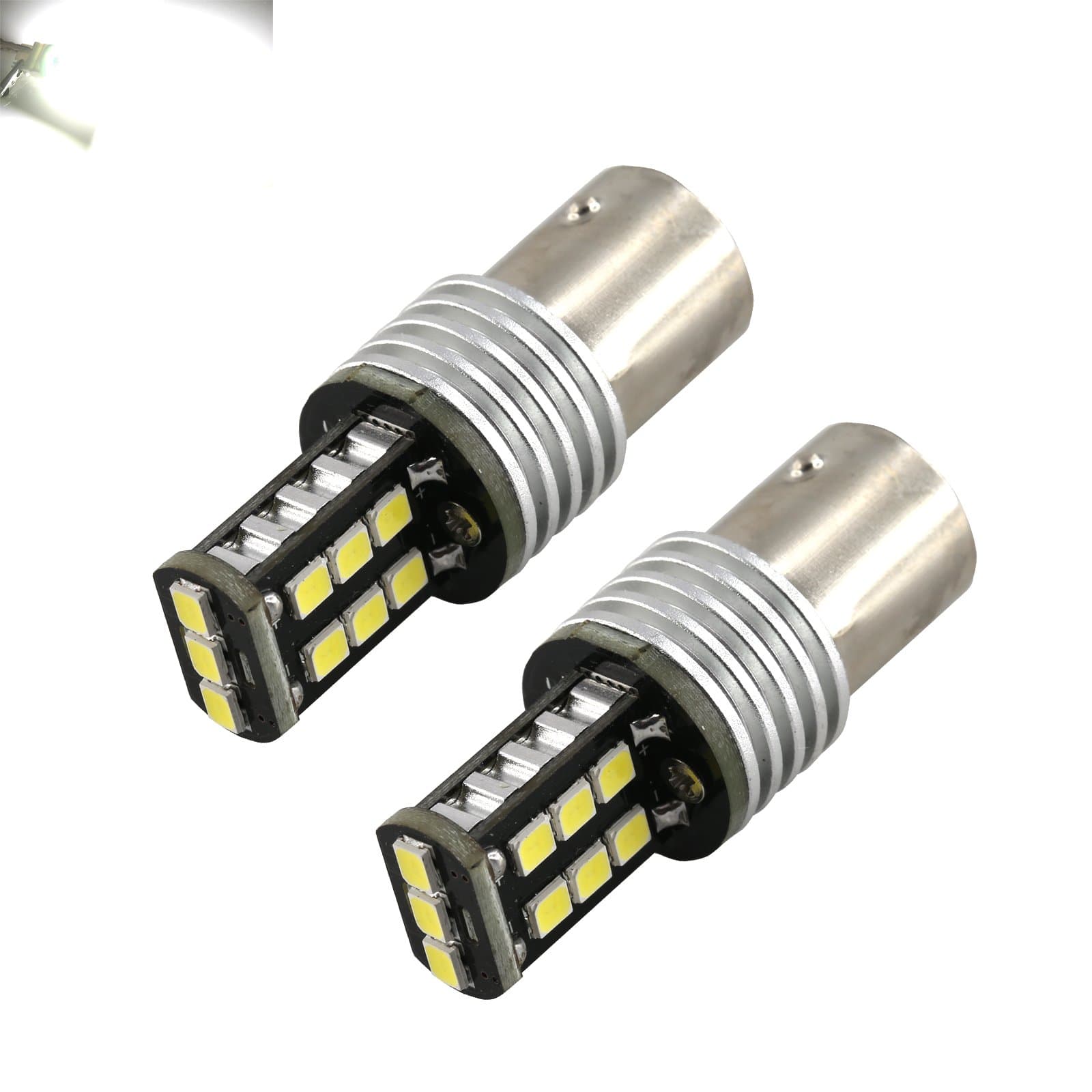 50 Watts Extreme High Power 3535 Chip LED Red/Amber/White Turn Signal Brake Tail Lights Bulbs 3157/7443/1157 (White, 1157)