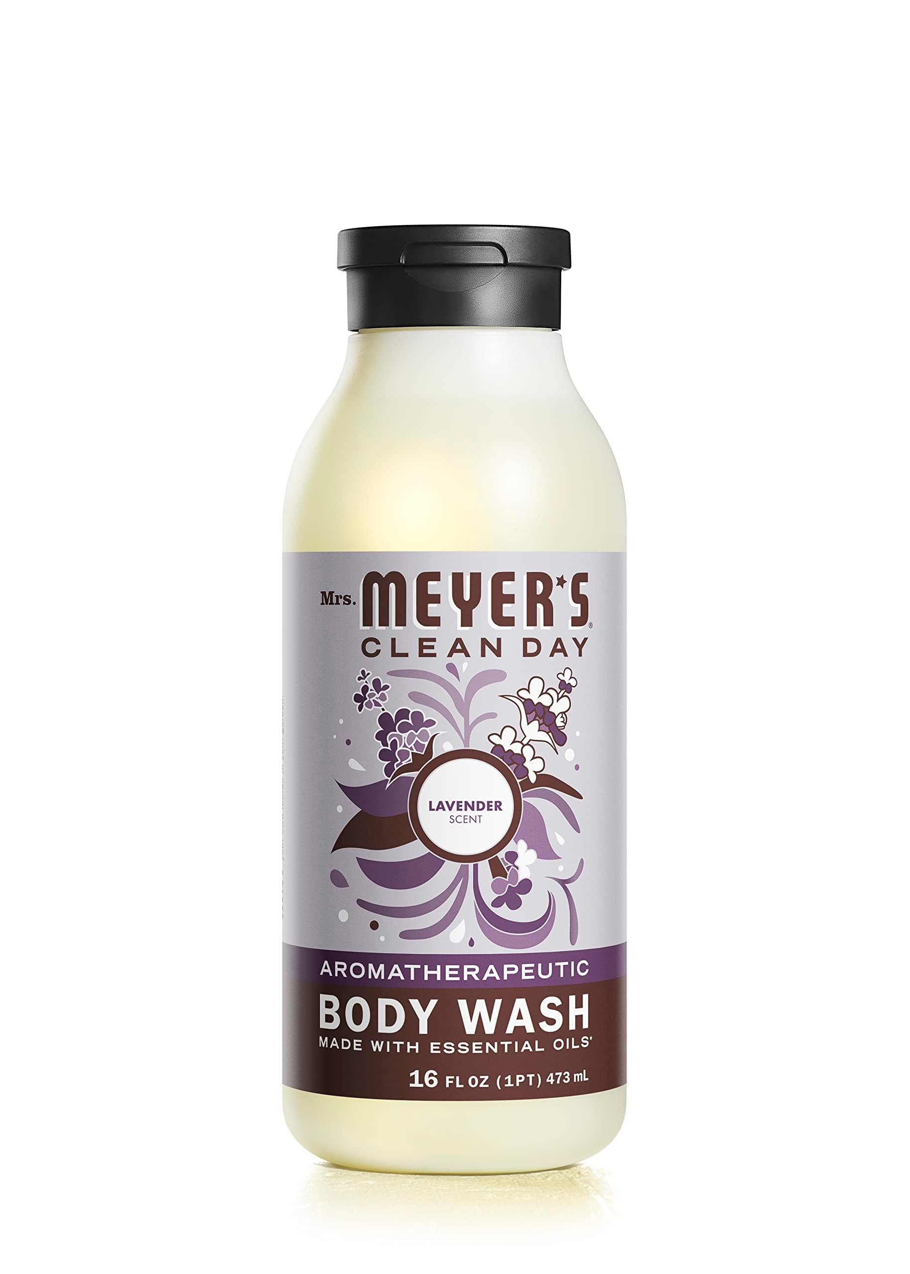 CLEAN DAY Moisturizing Body Wash for Women and Men, Shower Gel Formula Made with Essential Oils, Lavender, 16 oz