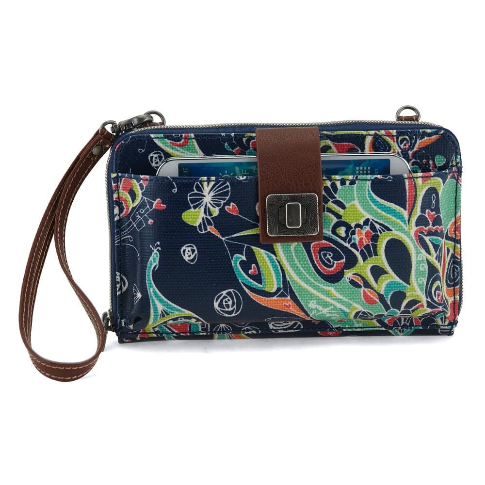 Artist Circle Smartphone Crossbody in Coated Canvas, Detachable Wristlet Strap