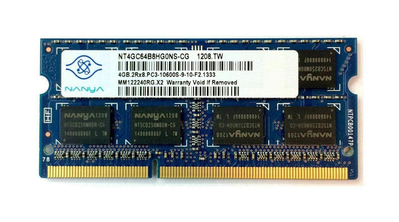Nanya PC3-12800S (DDR3-1600) 4GB SO-DIMM 204pin (型番:NT4GC64B8HG0NS-DI) ノートパソコン用メモリ 動作保証品
