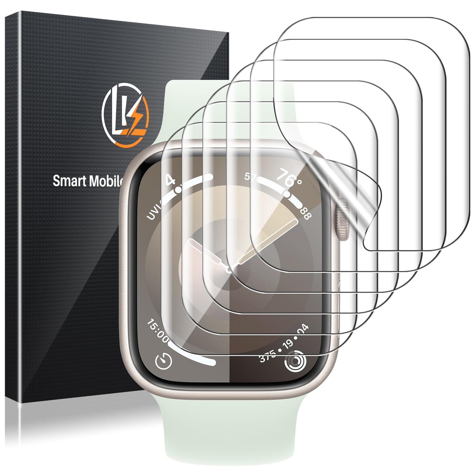 LK 6 Pack Screen Protector for Apple Watch Series 10 42mm High Definition, Bubble Free, Clear Flexible TPU Film, Easy Installation Anti-Scratch, Ultra-Thin Pixel Watch Screen Protector