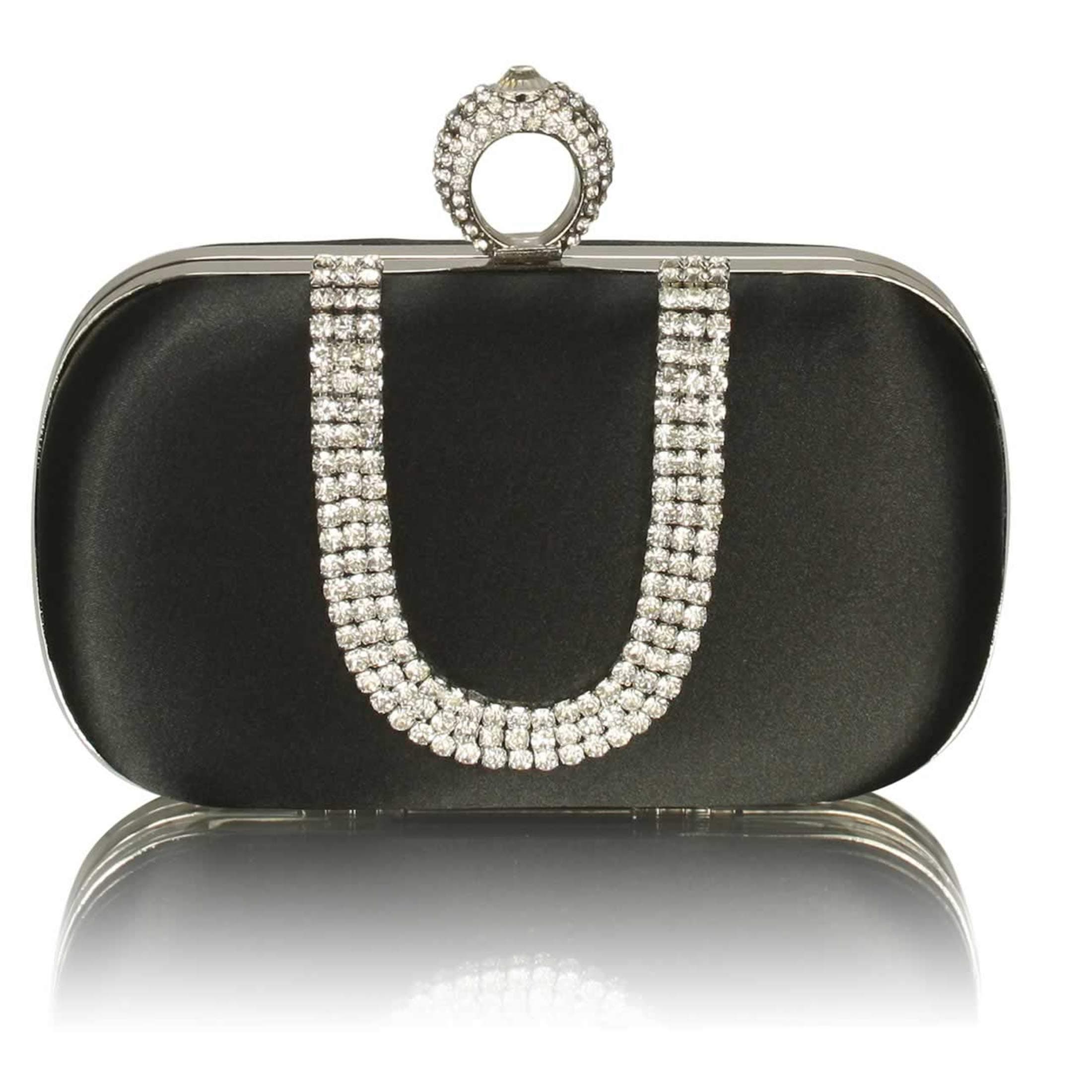 TrendStar Womens Clutch Bag Ladies Satin Hard Case Clutch Box Designer Purse Evening Handbags