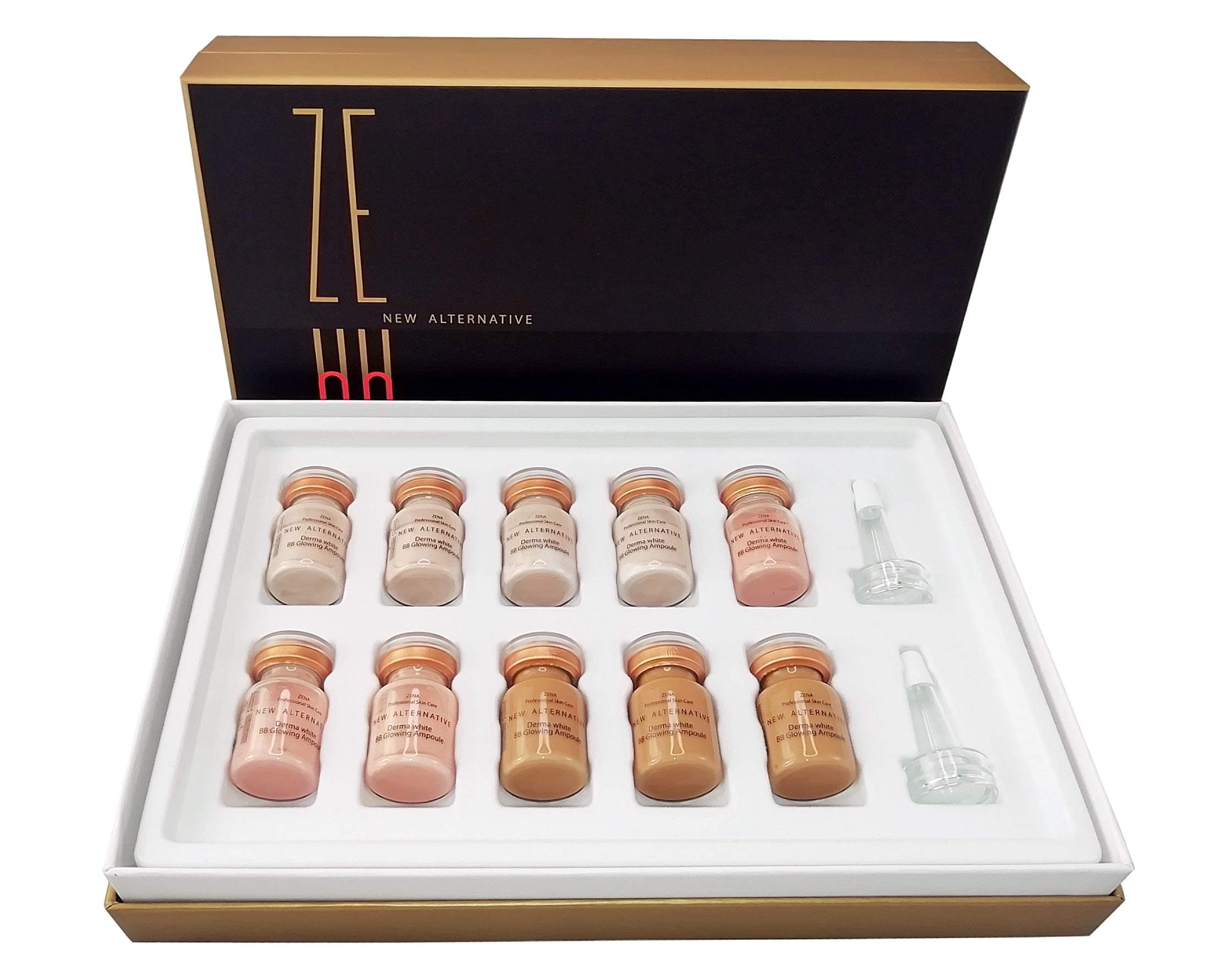 ZENA BB Meso Glow Starter kit: #21, 23, 25 COLOR MIX – Mesowhite Brightening Serum – Semi-Permanent Liquid foundation 10pcs x 5 ml Made in KOREA