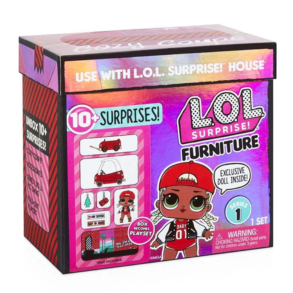 L.O.L. Surprise!Furniture Cozy Coupe Toy Figure with M. C. Swag and 10+ Surprises, Multicolour, 564096