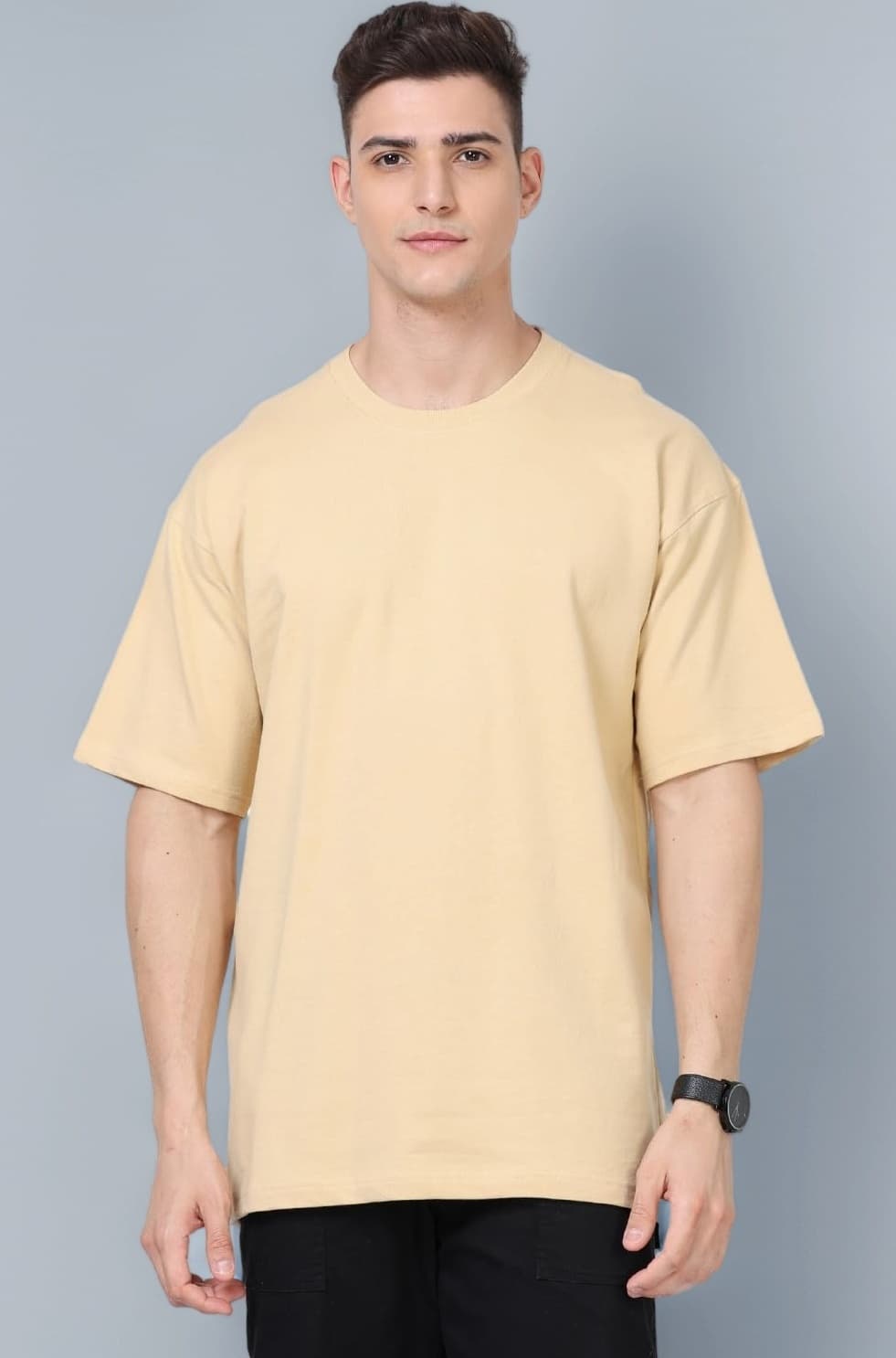 280 GSM Pure Organic Cotton Oversized t Shirts for Men | Drop Shoulder Tshirt for Men & Boys (Available in Black, Blue, Beige,Orange & White)